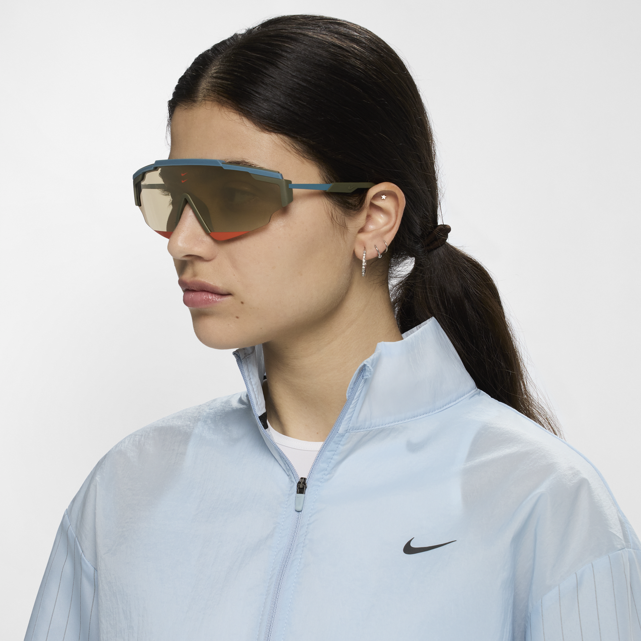 Shop Nike Unisex Marquee Edge Mirrored Sunglasses In Green
