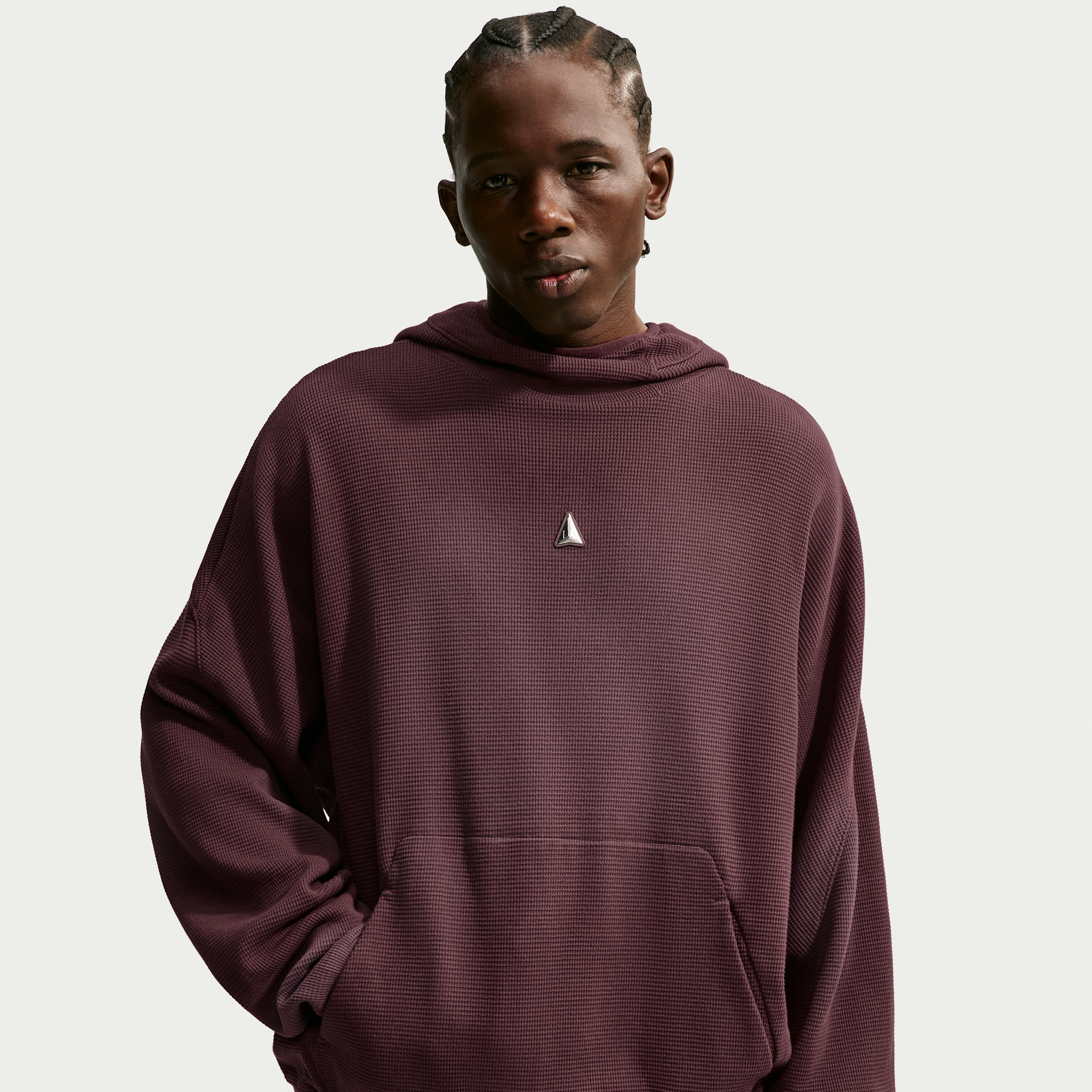 Nike Men's Ja Morant Pullover Hoodie Waffle, Medium, Burgundy Crush
