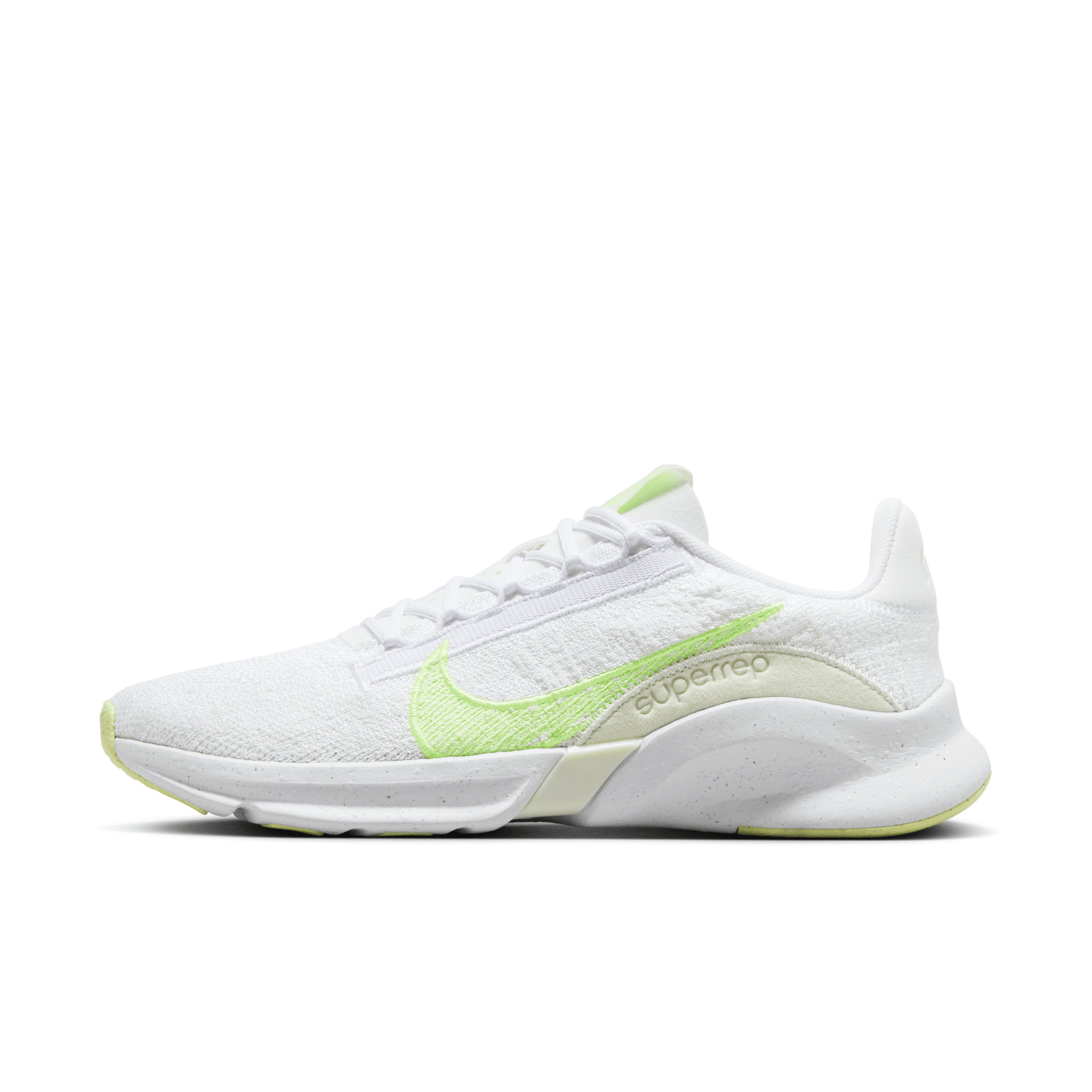 Nike Superrep Go Next Nature 3 Felt-trimmed Flyknit Sneakers In White