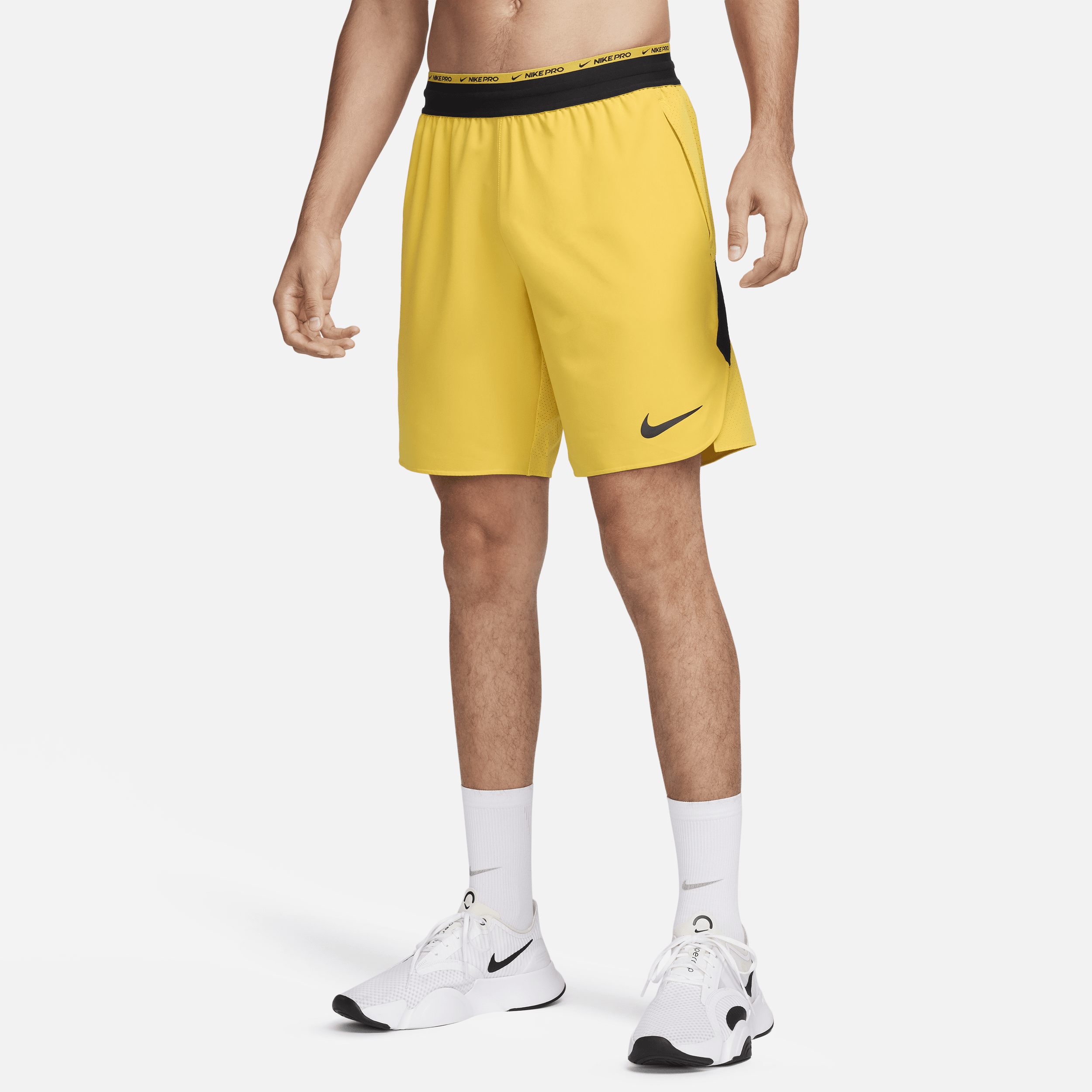 Nike Men's Dri-fit Flex Rep Pro Collection 8" Unlined Training Shorts In Yellow
