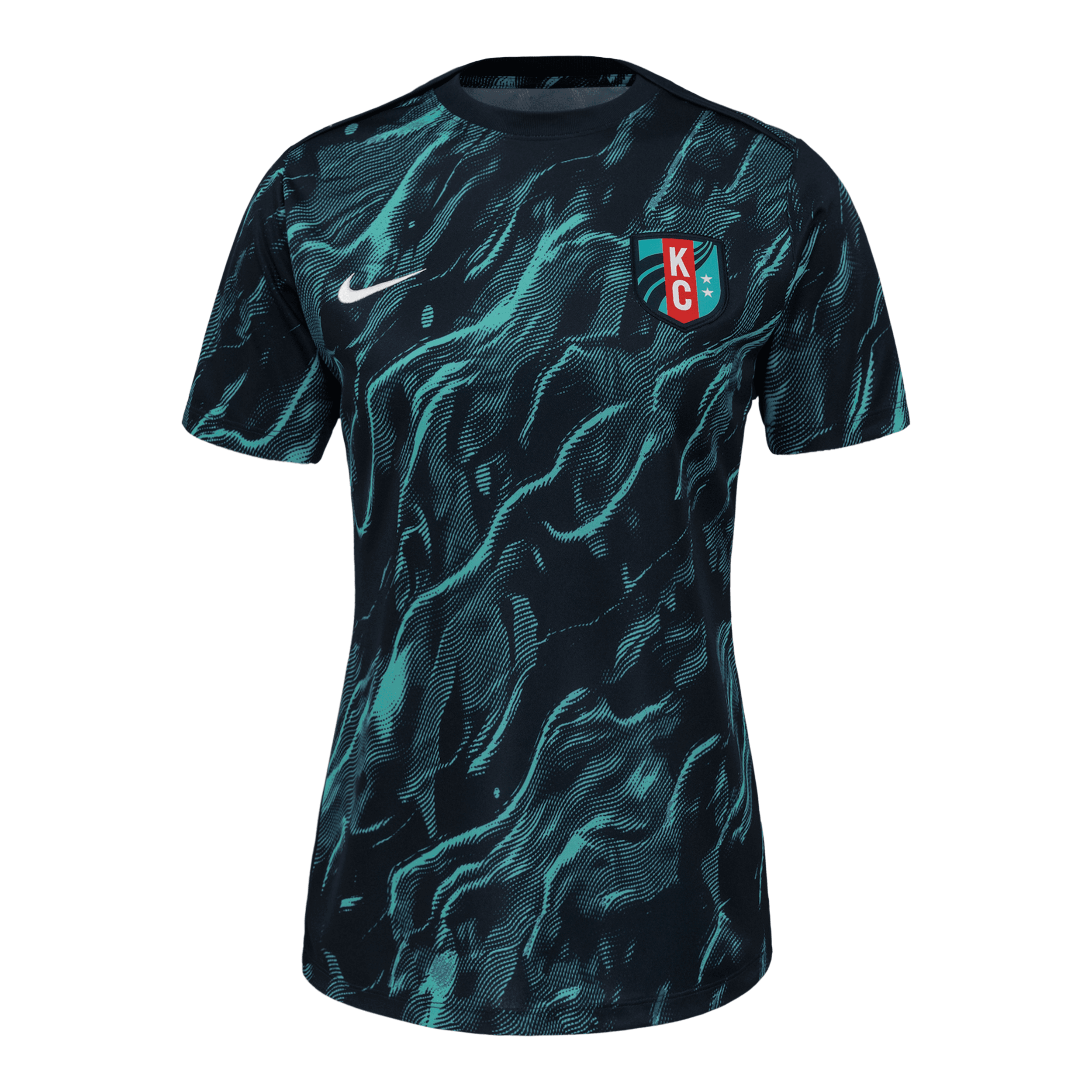Nike Kc Current 2025  Women's Nwsl Short-sleeve Pre-match Top In Blue