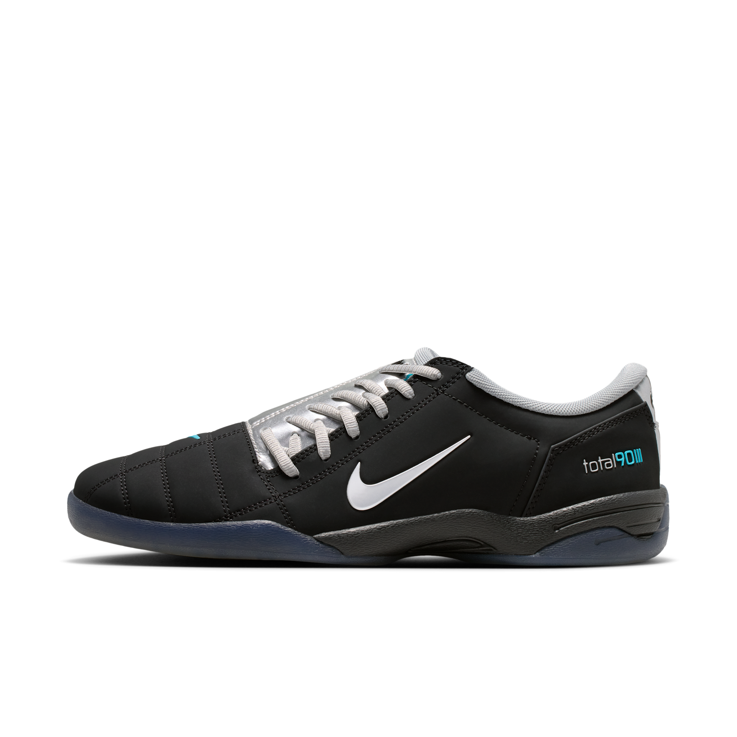 Nike Men's Total 90 Casual Shoes in Black/Gamma Blue/Metallic Silver Size: 15.0