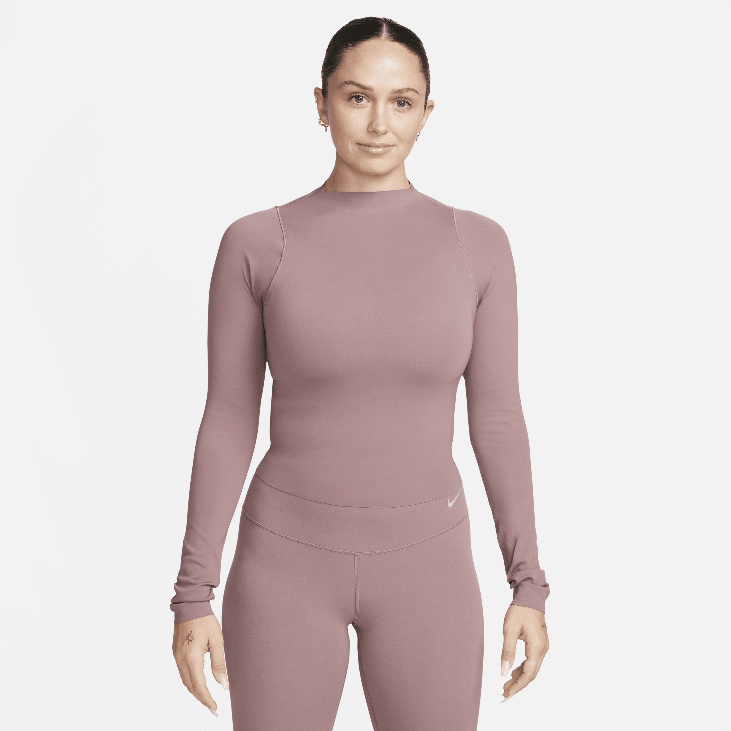 Shop Nike Women's Zenvy Dri-fit Long-sleeve Top In Purple