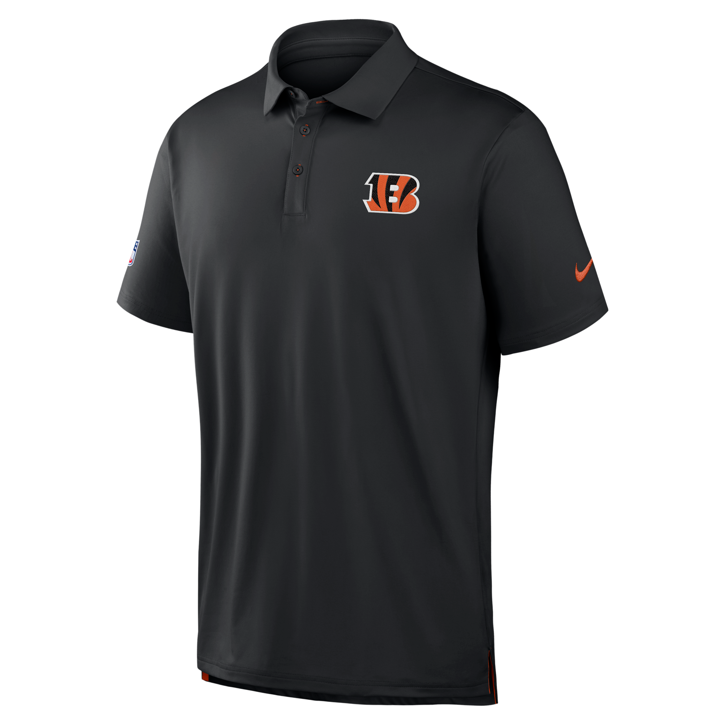 Nike Men's Black Cincinnati Bengals Sideline Powerful Blocking Dri-fit Tour Polo Shirt - Black