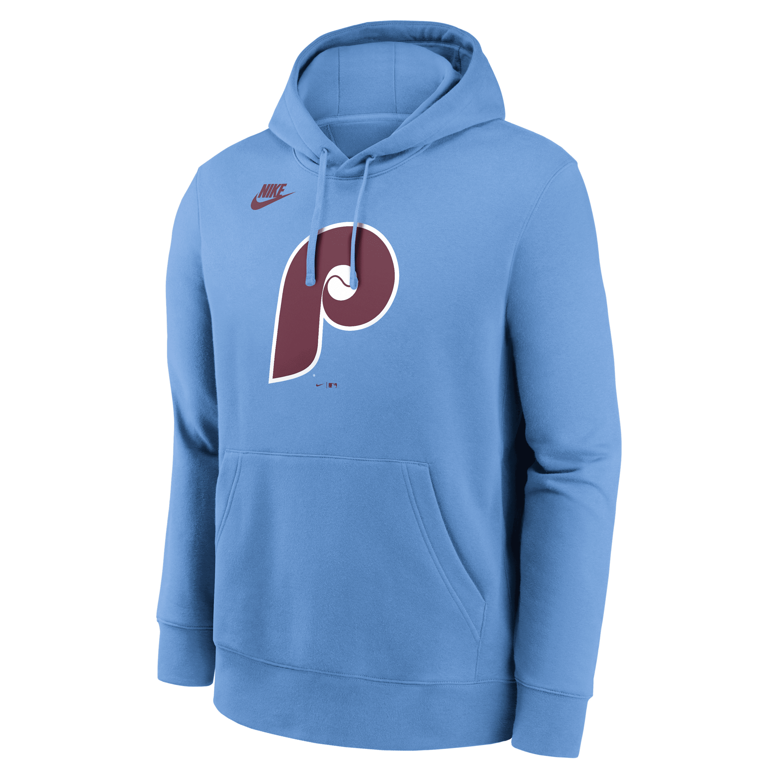 Nike Men's Light Blue Philadelphia Phillies Cooperstown Collection Logo Club Pullover Hoodie - Light Blue