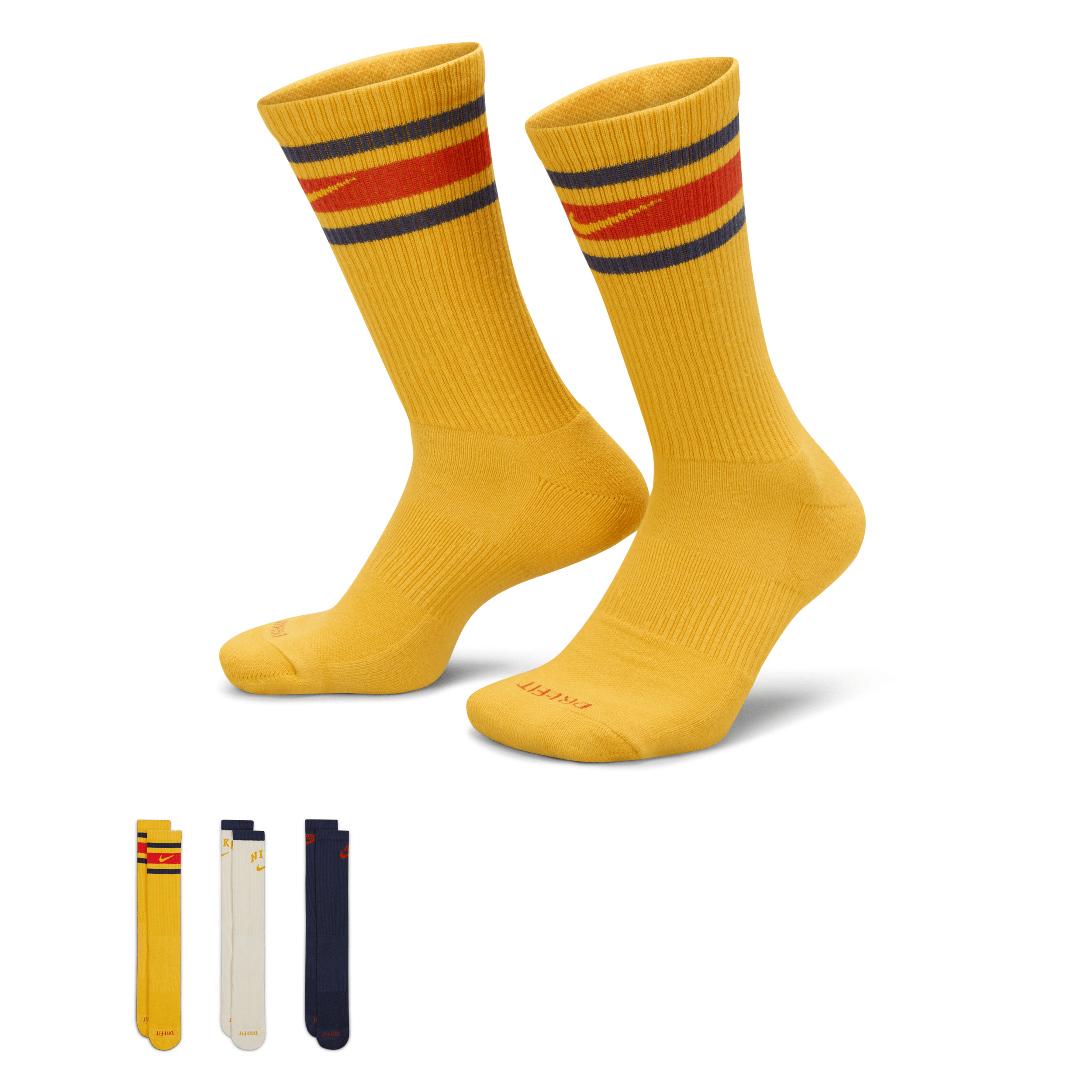 Shop Nike Unisex Everyday Plus Cushioned Crew Socks (3 Pairs) In Multicolor
