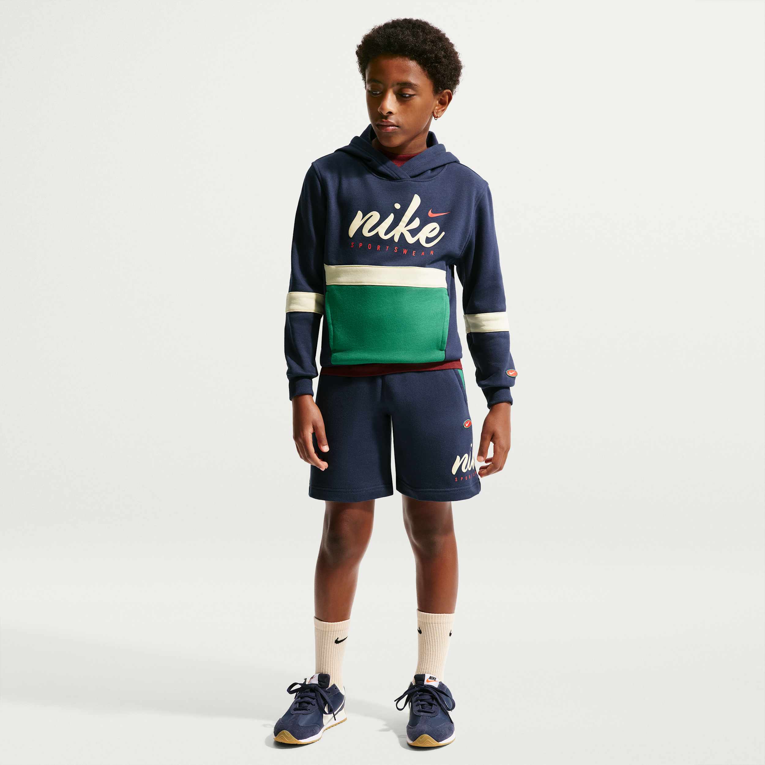 Nike Sportswear Club Big Kids' French Terry Shorts in Blue | IV7439-410