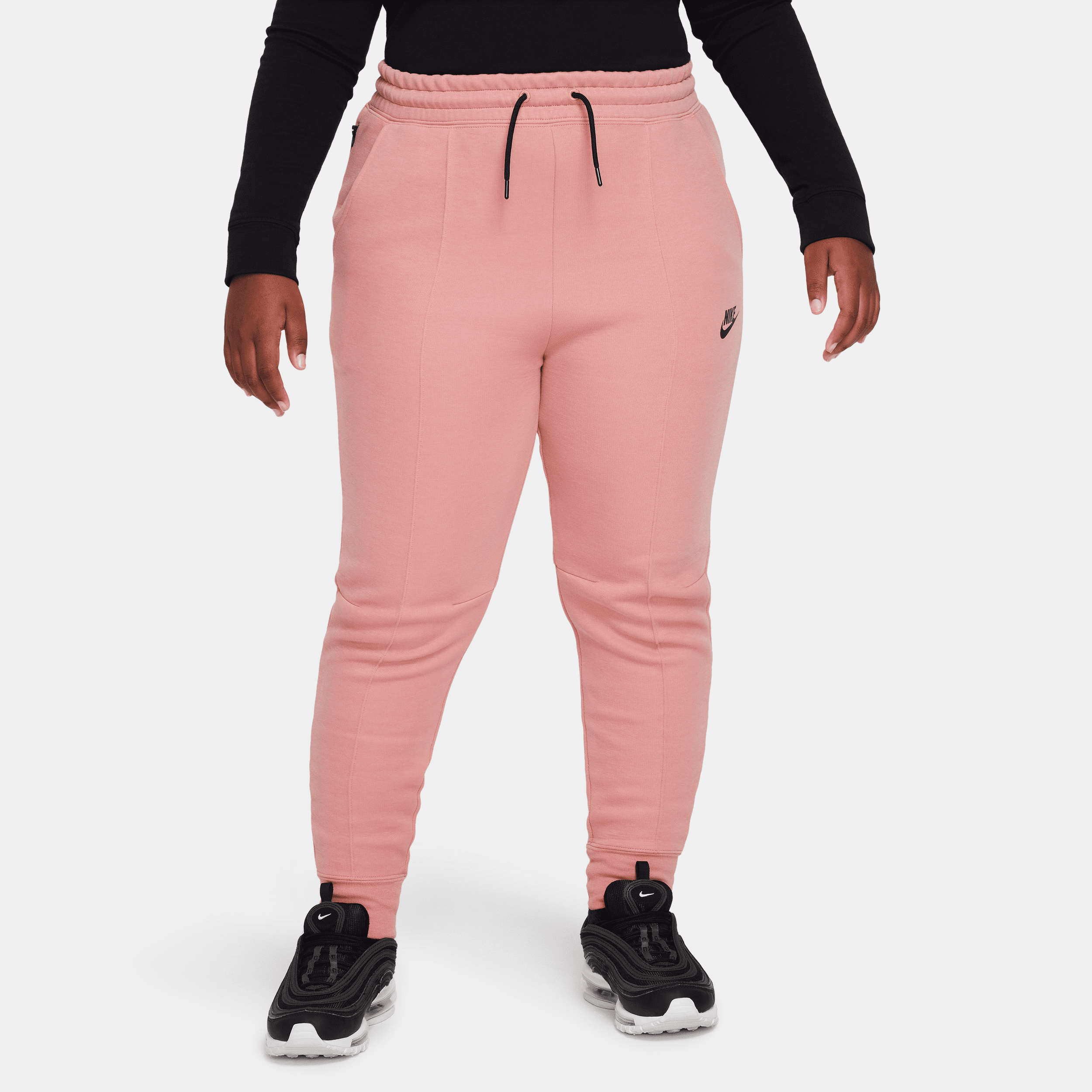 Nike Sportswear Tech Fleece Big Kids' (girls') Jogger Pants (extended Size) In Pink