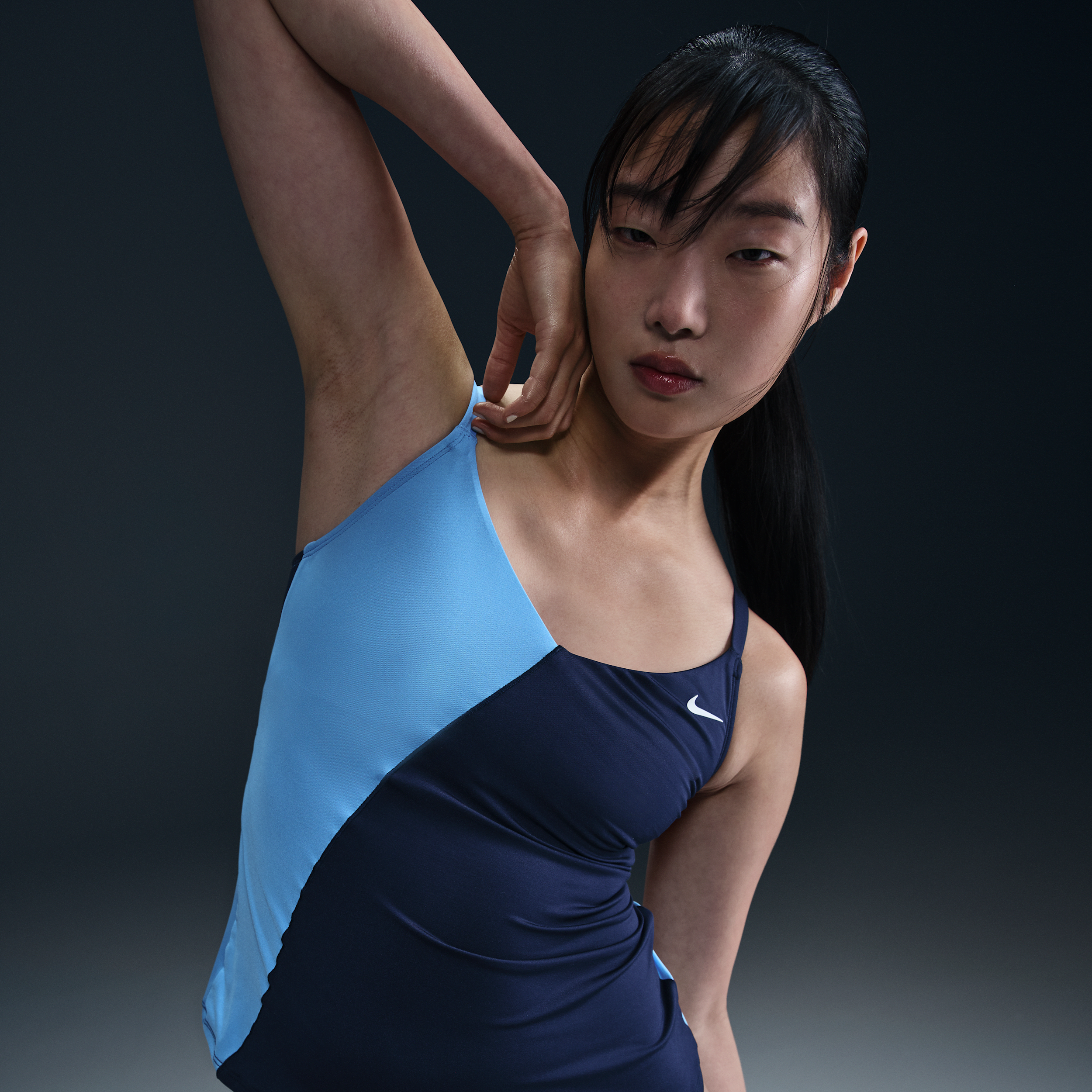 Nike Women's Swim V-neck Tank Topini In Blue