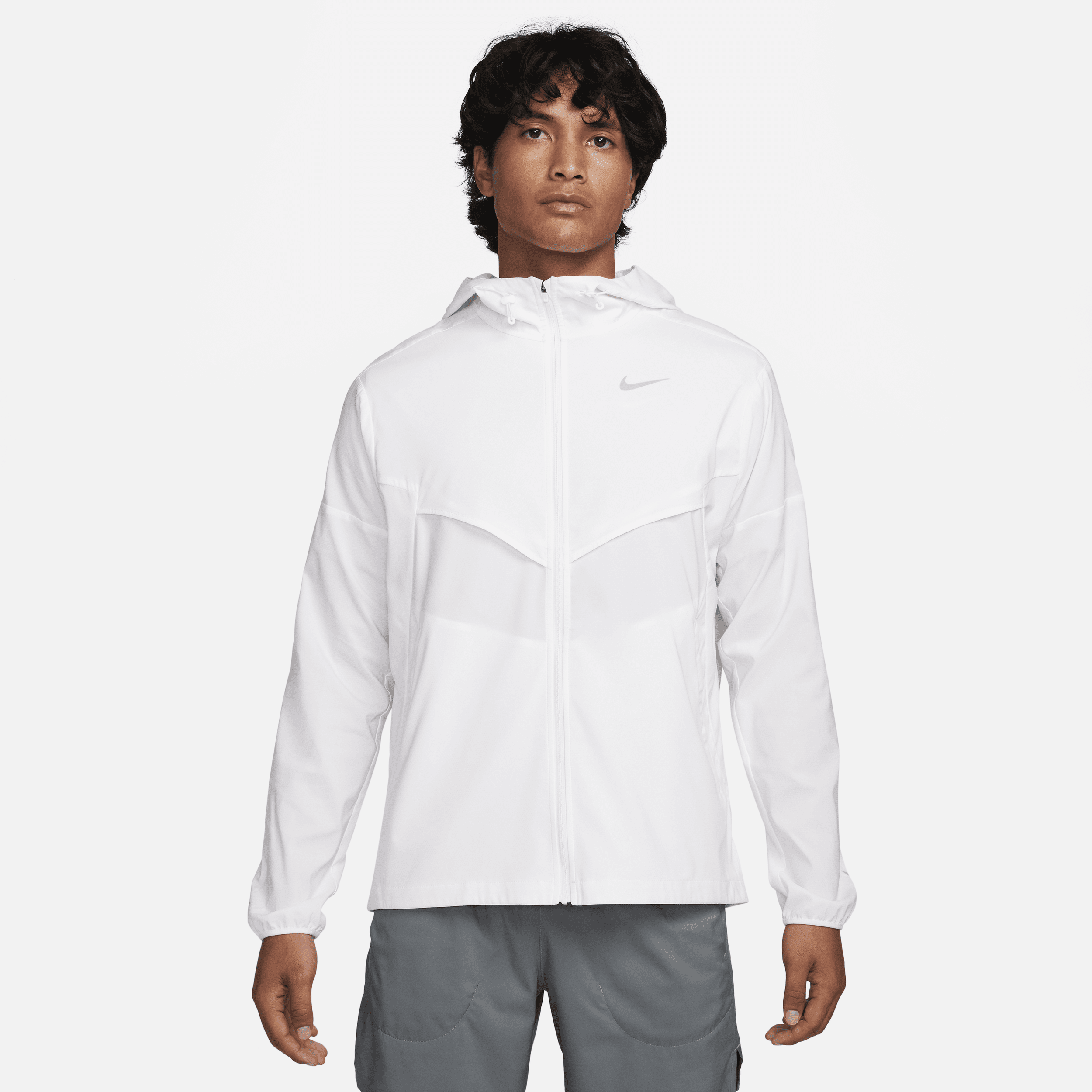 Shop Nike Men's Windrunner Repel Running Jacket In White