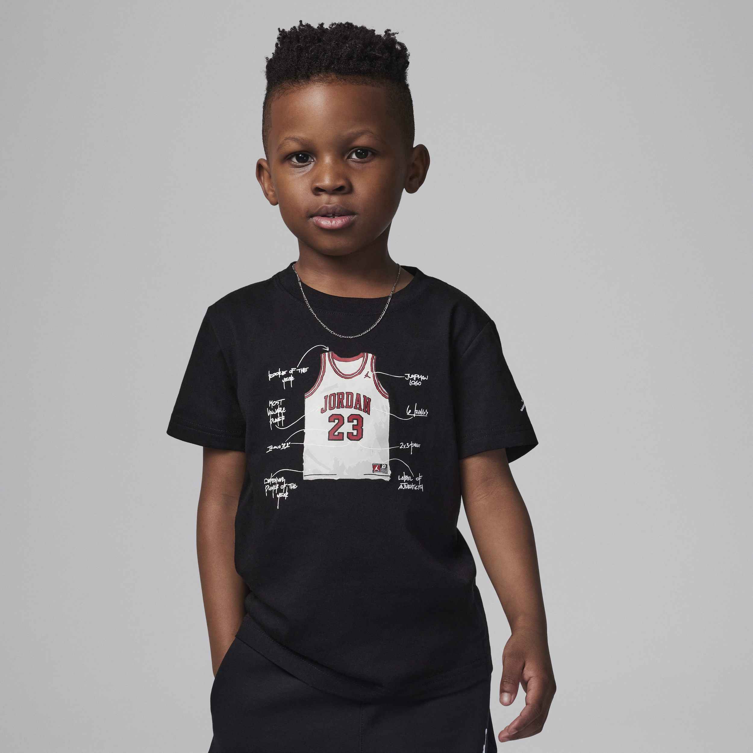 Jordan Little Kids' "the Jersey" T-shirt In Black