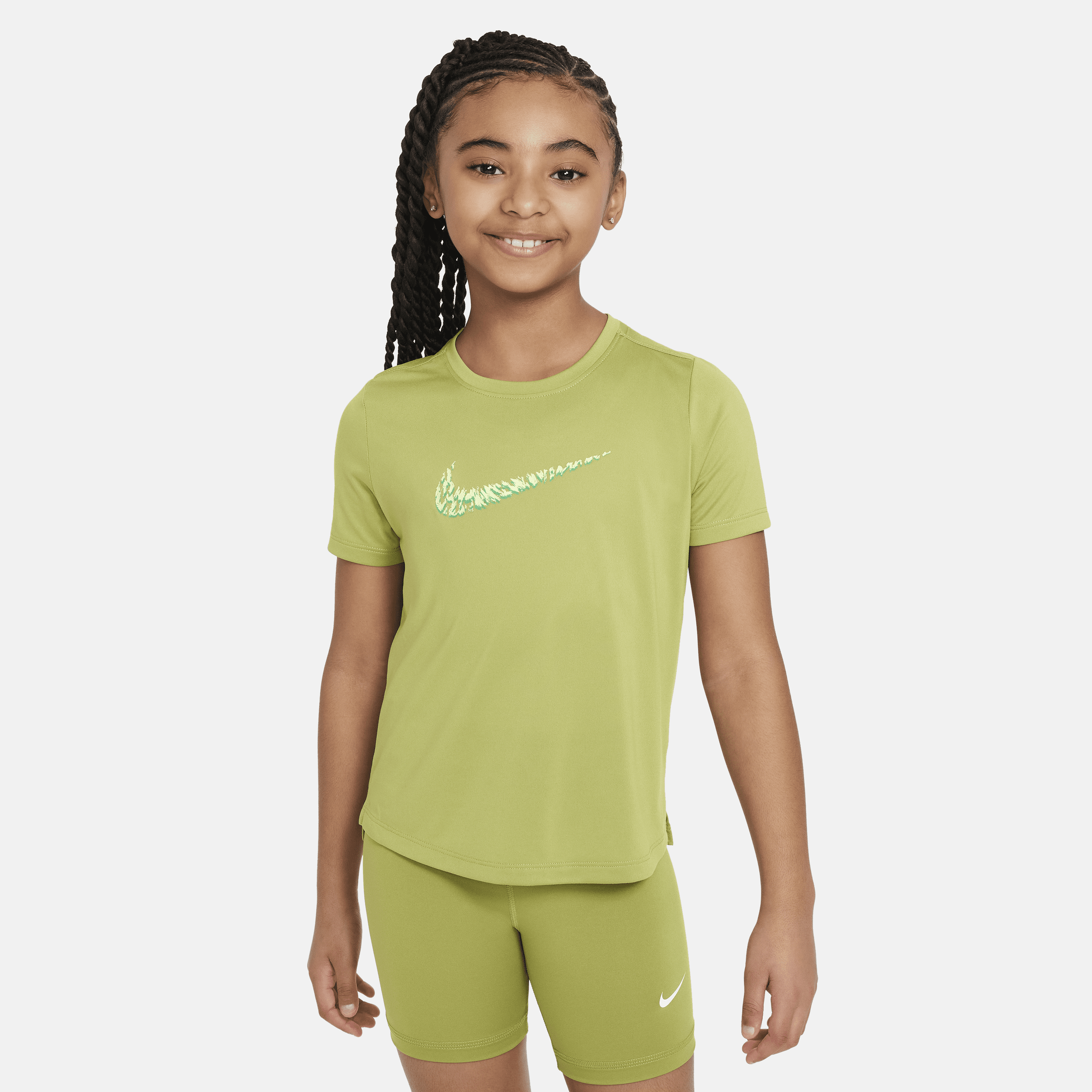Nike One Big Kids' (girls') Short-sleeve Training Top In Green