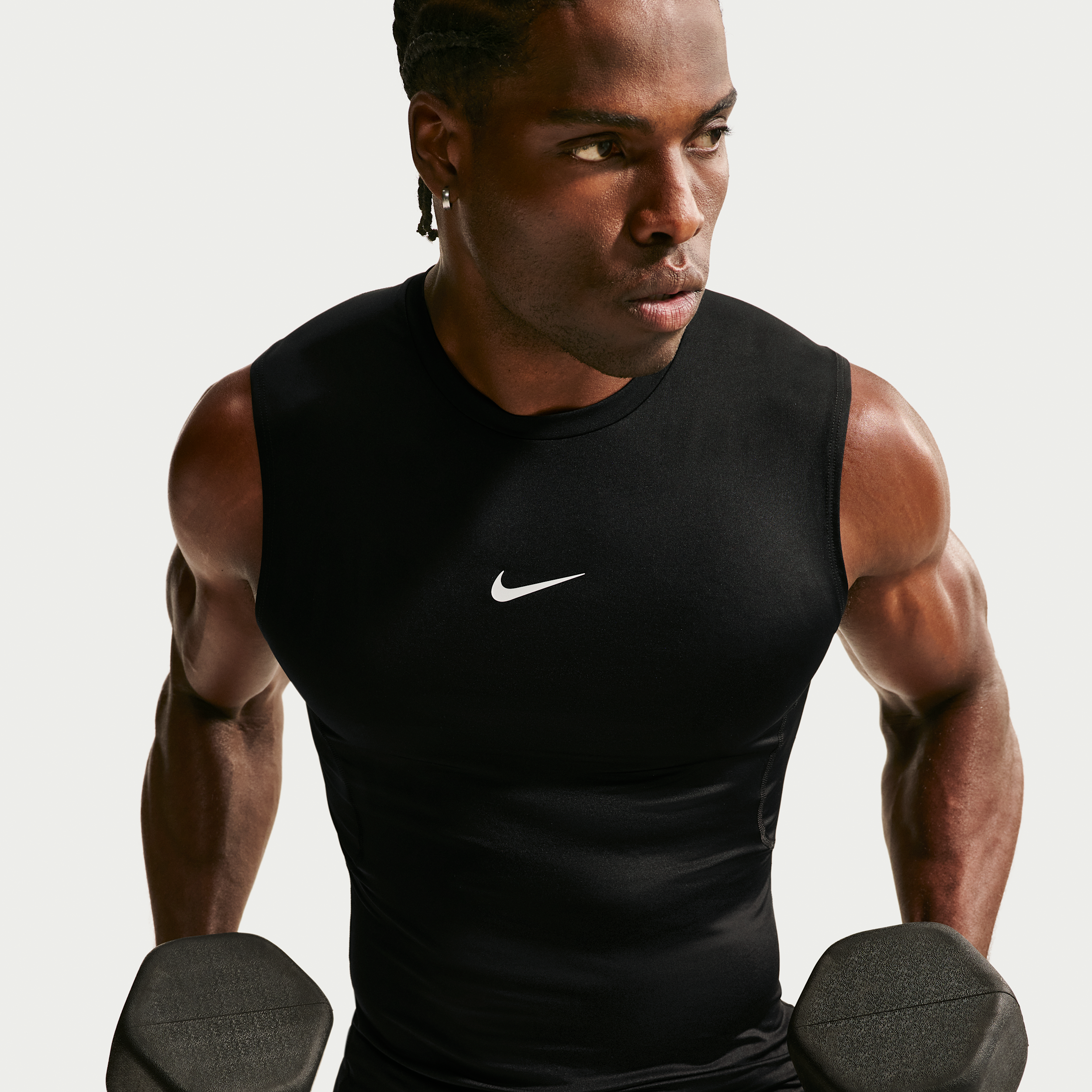 Men's Nike Pro Dri-FIT Tight Sleeveless Fitness Top in Black | FB7914-010