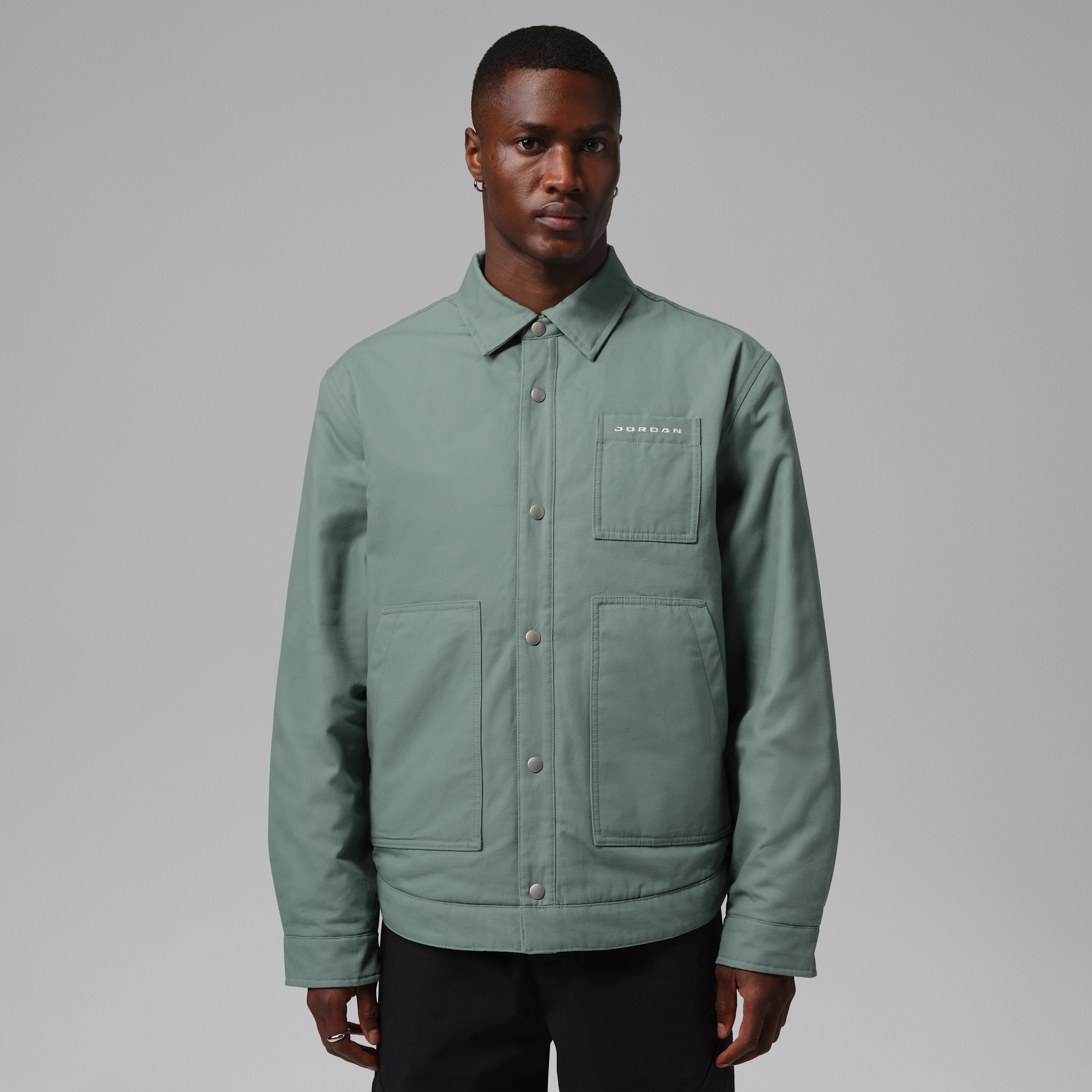 Men's Jordan Flight Mid-Layer Shirt Jacket in Grey | IM9164-364