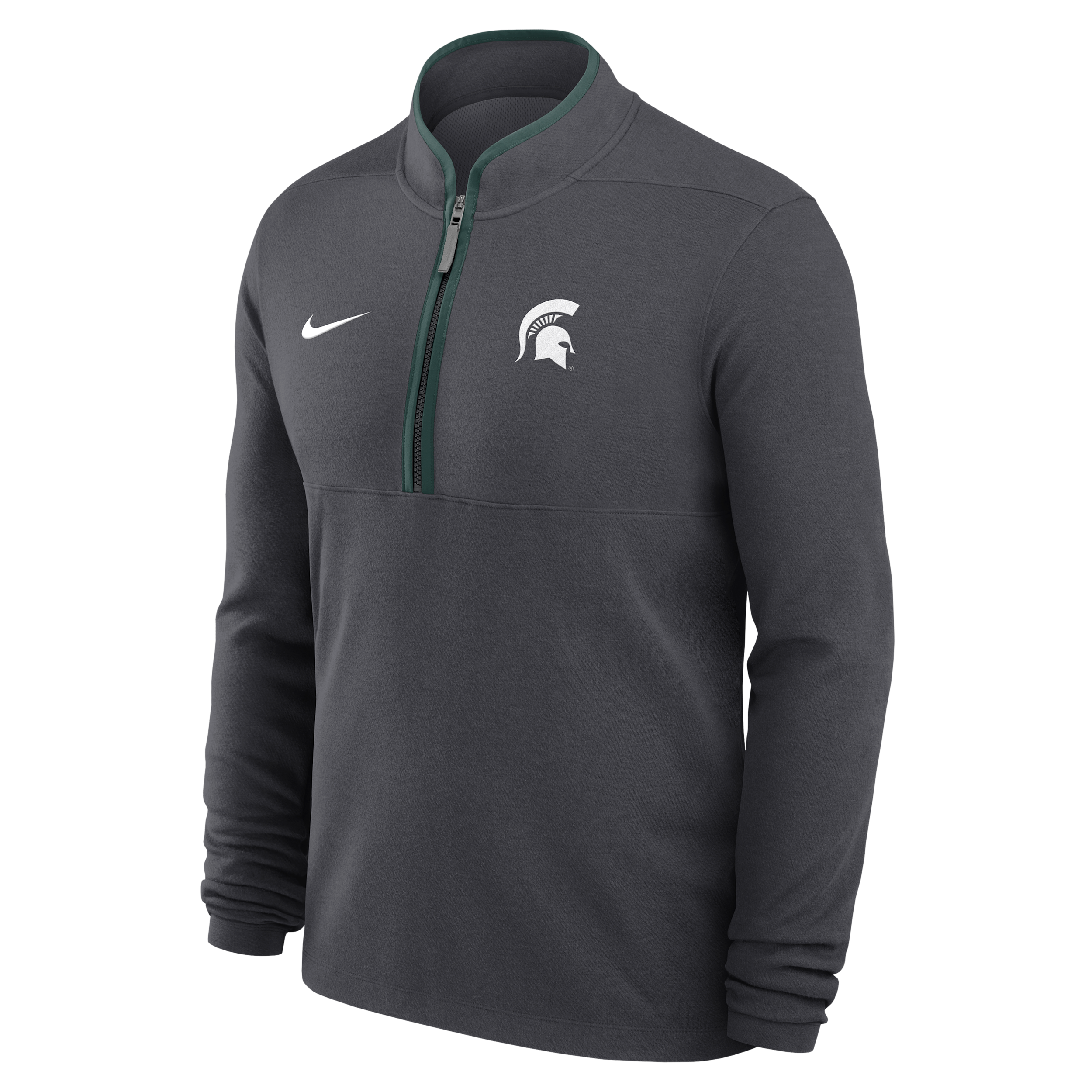 Nike Men's Anthracite Michigan State Spartans Courtside Victory Dri-fit Half-Zip Pullover Sweatshirt - Anthracite