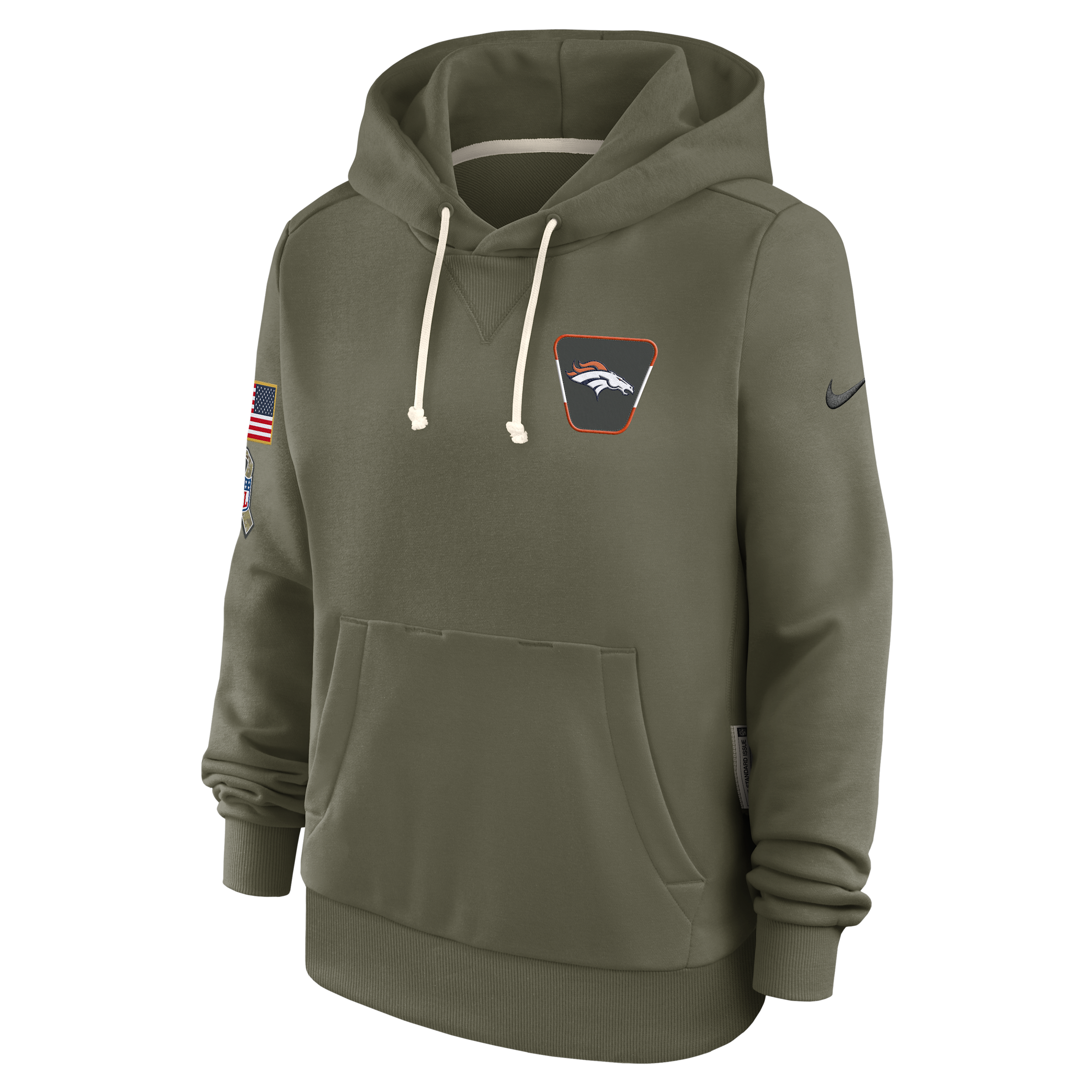 Nike Denver Broncos Salute To Service Sideline  Women's Dri-fit Nfl Pullover Hoodie In Brown