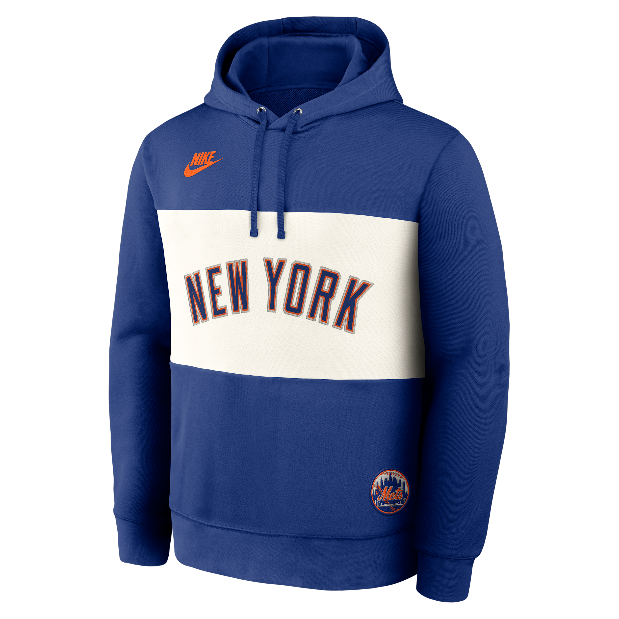 Nike Men's Royal New York Mets 1998-2011 Cooperstown Collection Legacy Color-Block Hoodie - Royal