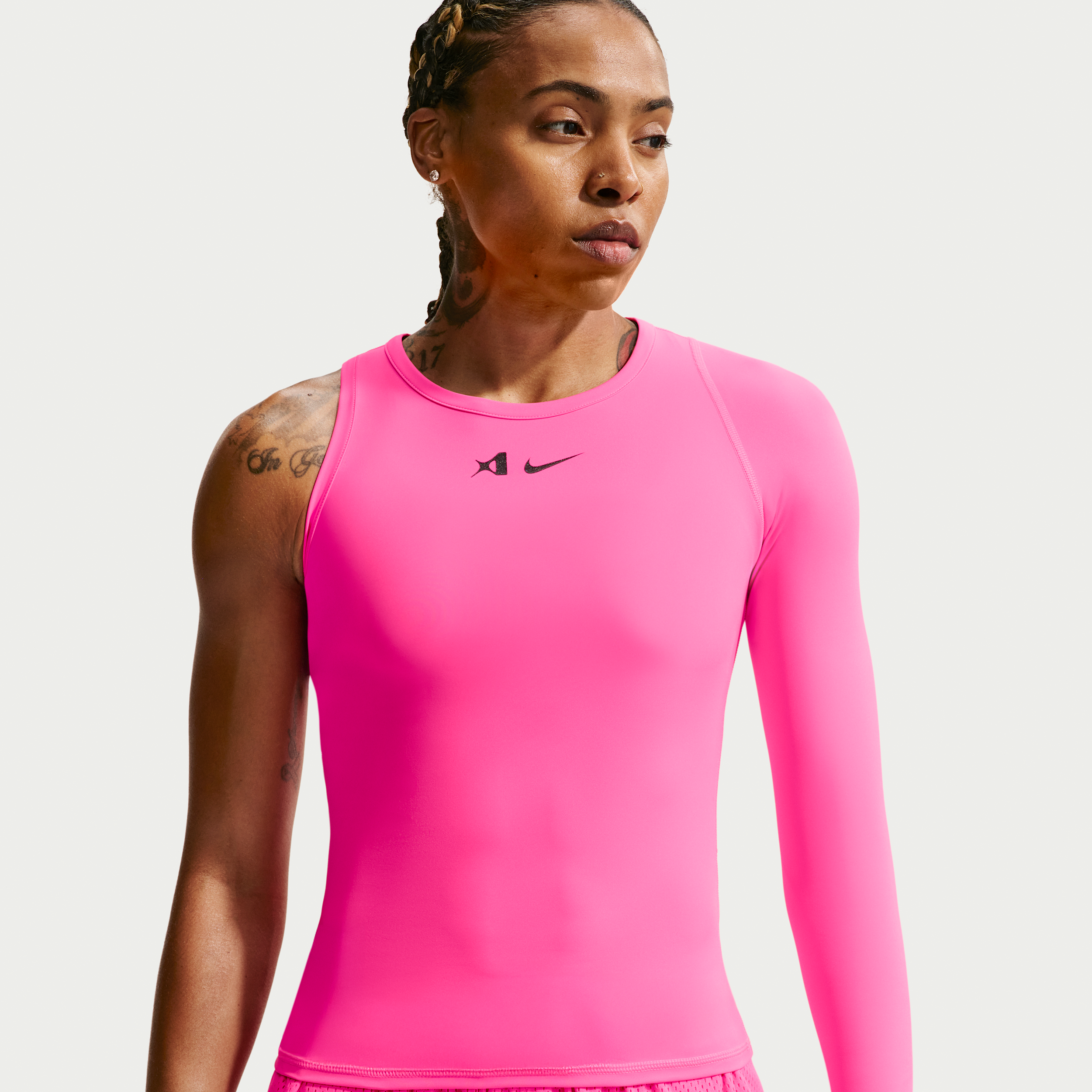 Nike Women's A'ja Wilson A'symmetric Reversible Dri-FIT Basketball Top in Pink | II4238-645