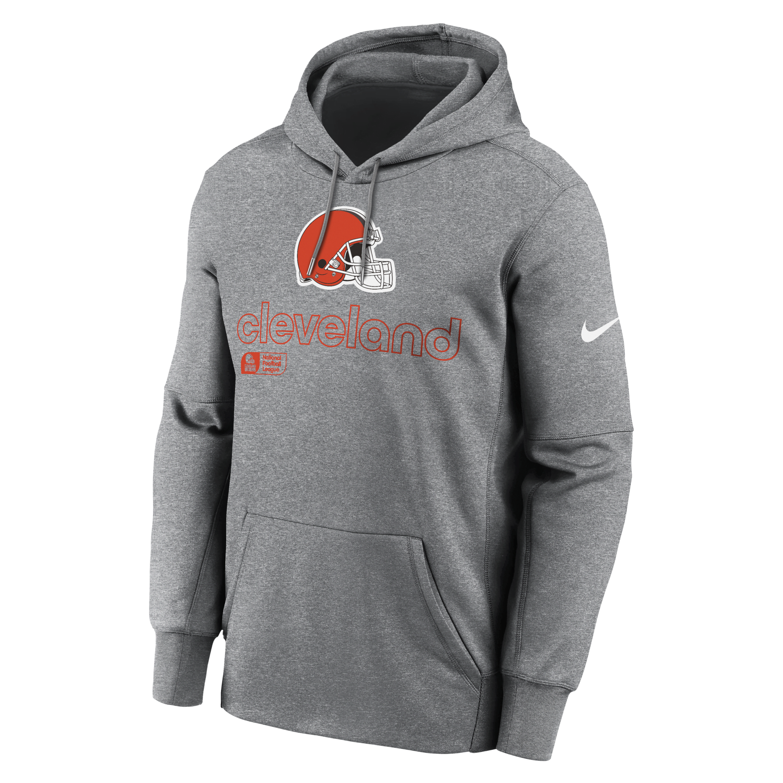 Men's Cleveland Browns Menâs Nike Therma NFL Pullover Hoodie in Grey | NKAQ06G9I-9YE