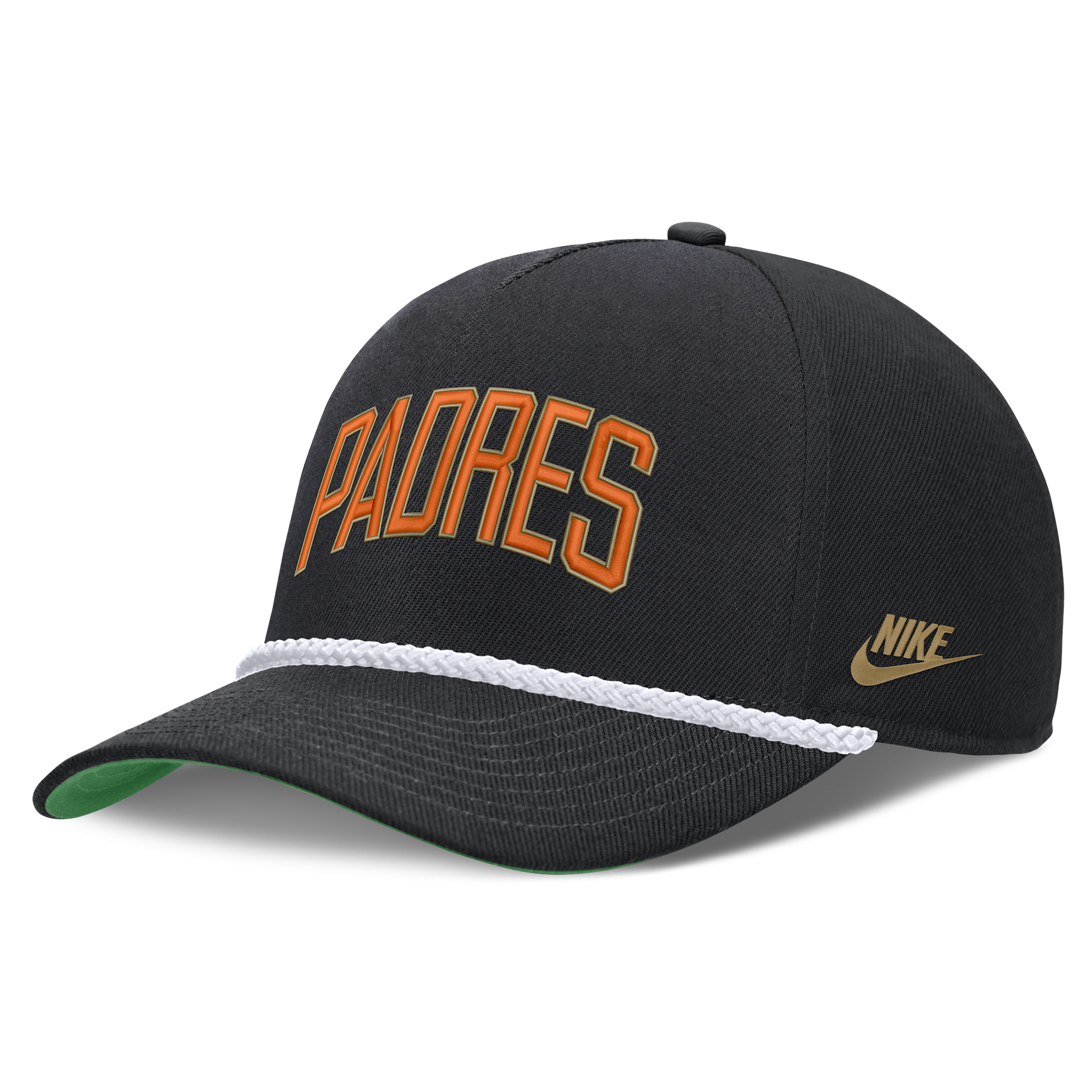 San Diego Padres Rise Nike Men's MLB Adjustable Hat in Black | NB4508ZES92-D8K