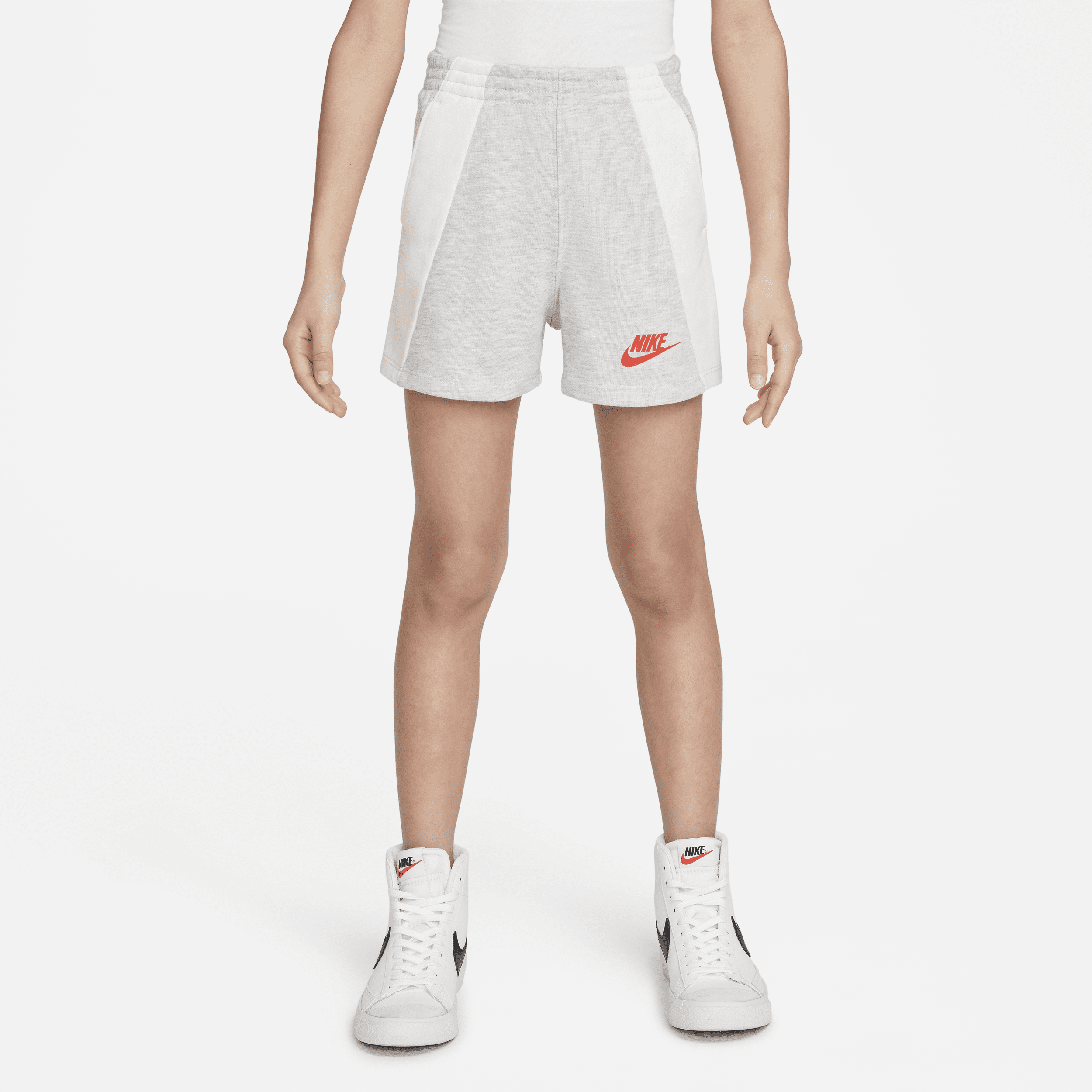 Nike Xo Swoosh French Terry Shorts Little Kids' Shorts In Grey