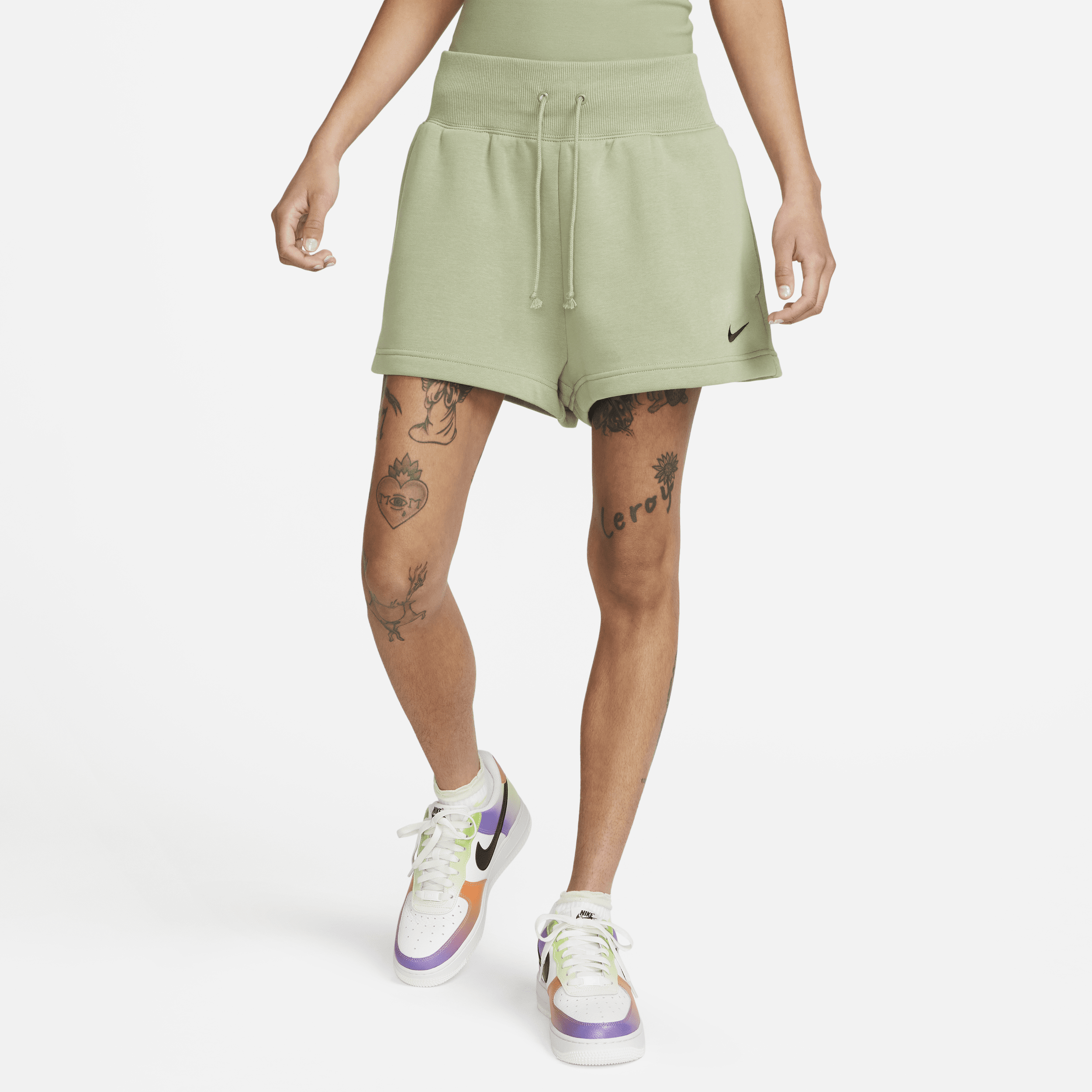 Shop Nike Women's  Sportswear Phoenix Fleece High-waisted Loose Shorts In Green