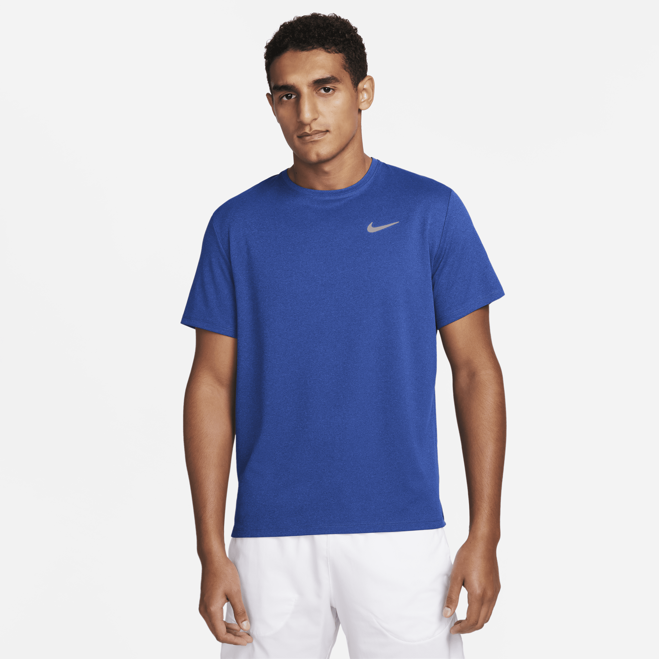 Nike Men's Miler Dri-fit Uv Short-sleeve Running Top In Blue