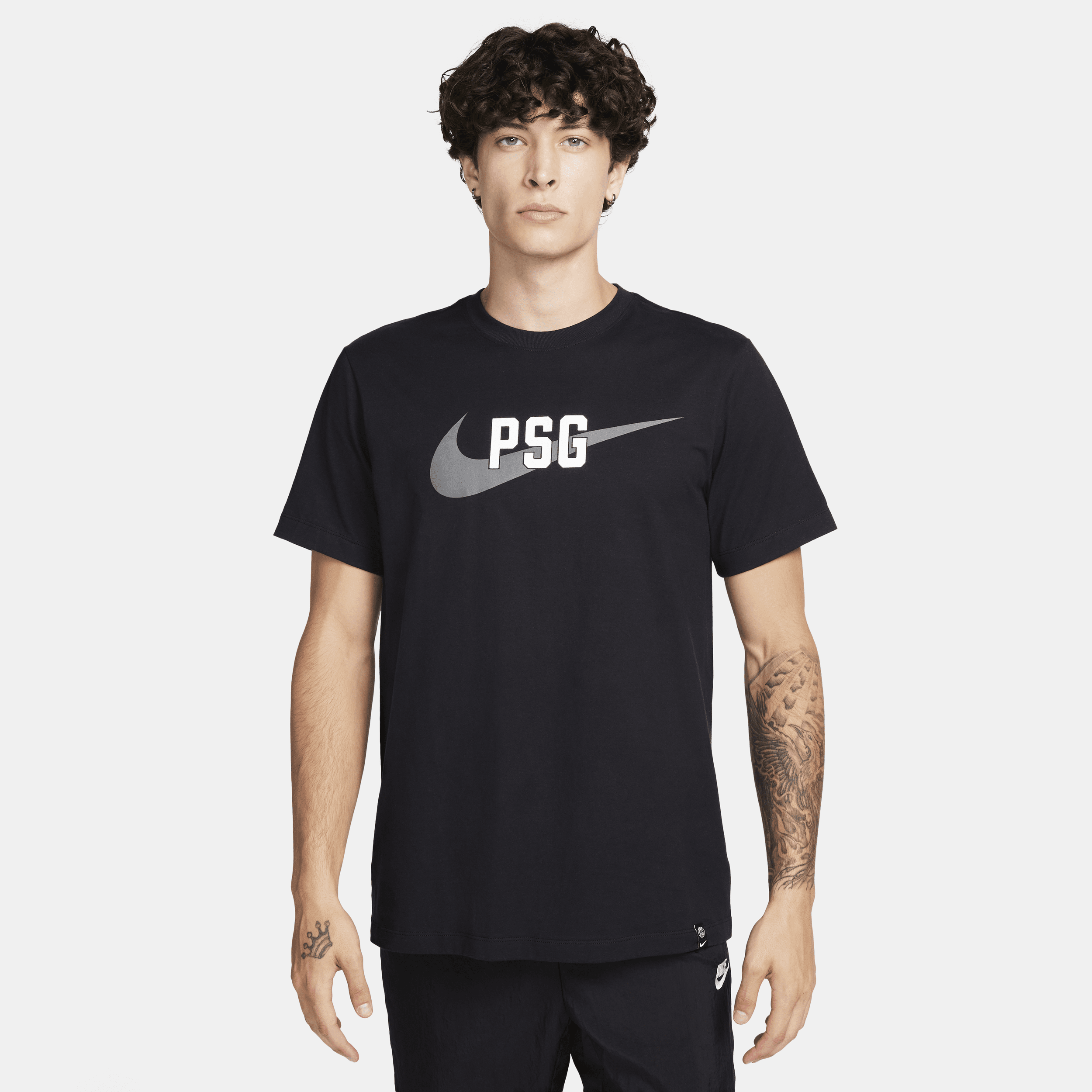 Shop Nike Paris Saint-germain Swoosh  Men's T-shirt In Black