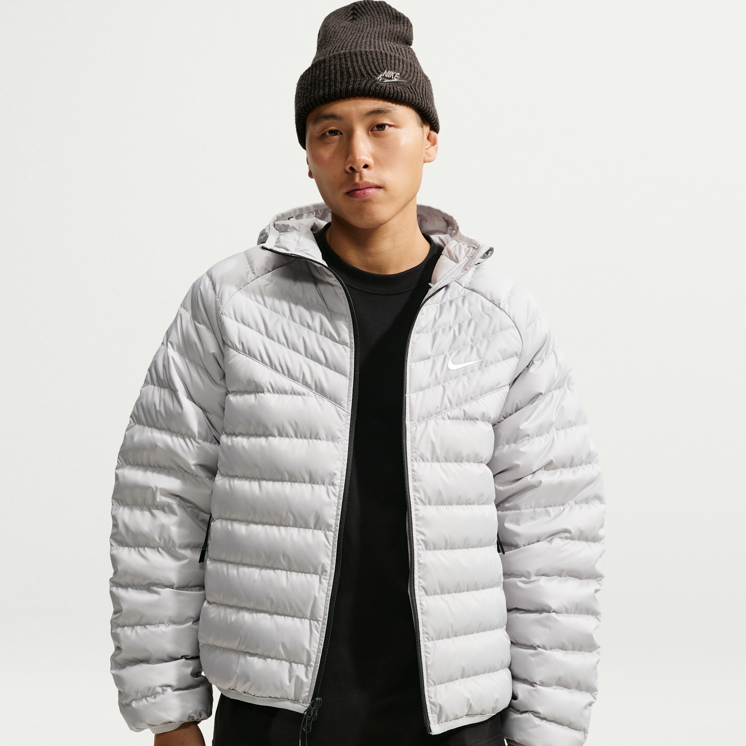 Nike Men's Windrunner Lightweight Down Microchannel Jacket in Grey | JA0741-097