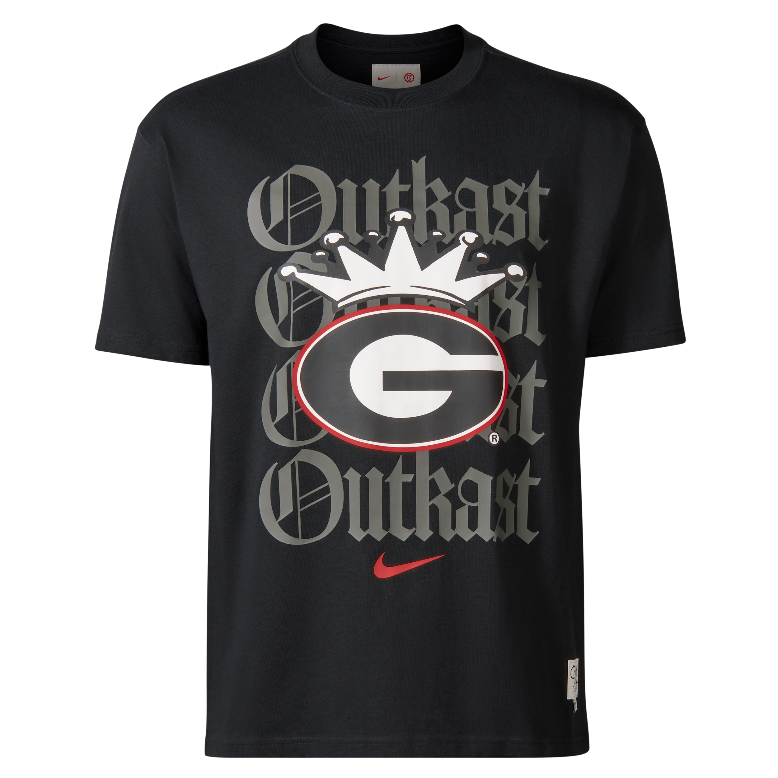Crown T-Shirt Nike Men's x UGA x Outkast in Black | IKOKT025T-BLK