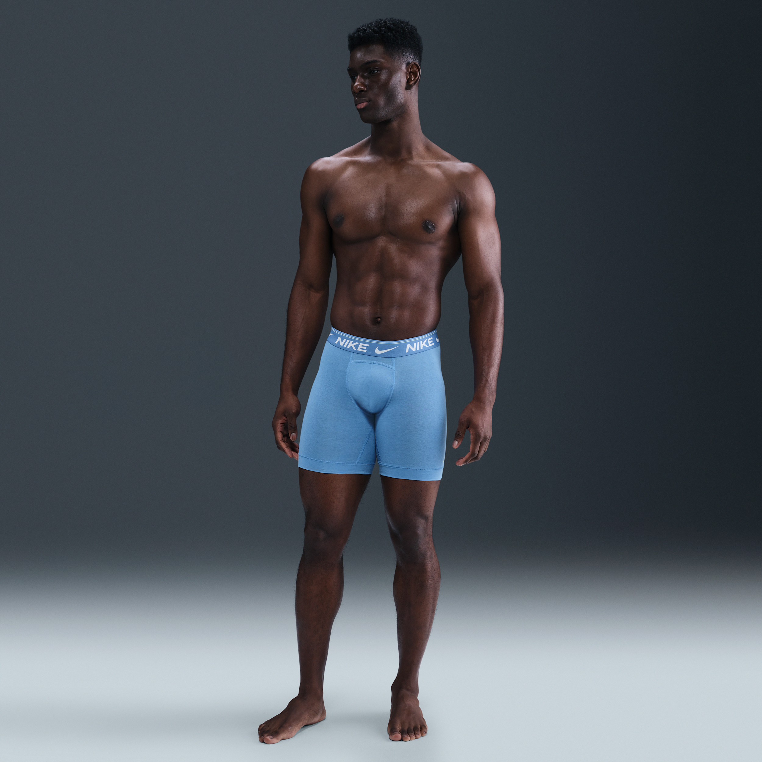 Nike Men's Ultra Comfort Dri-fit Long Boxer Brief (3-pack) In Blue