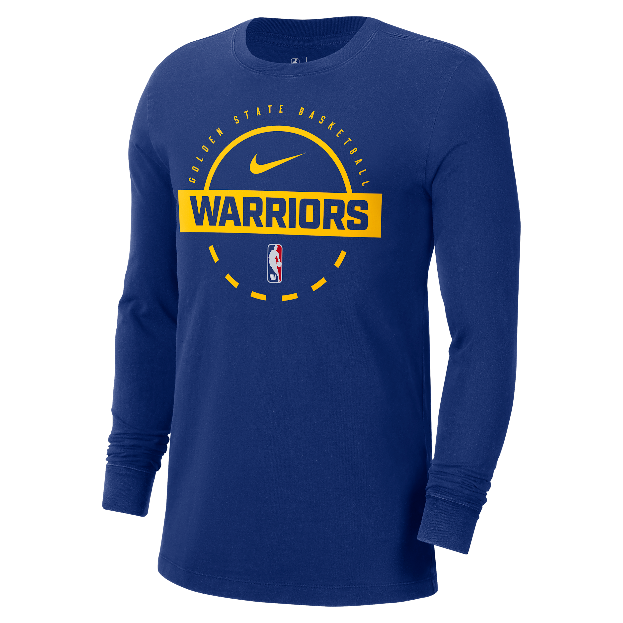 Nike Men's Royal Golden State Warriors Authentic Long Sleeve Practice T-shirt In Blue