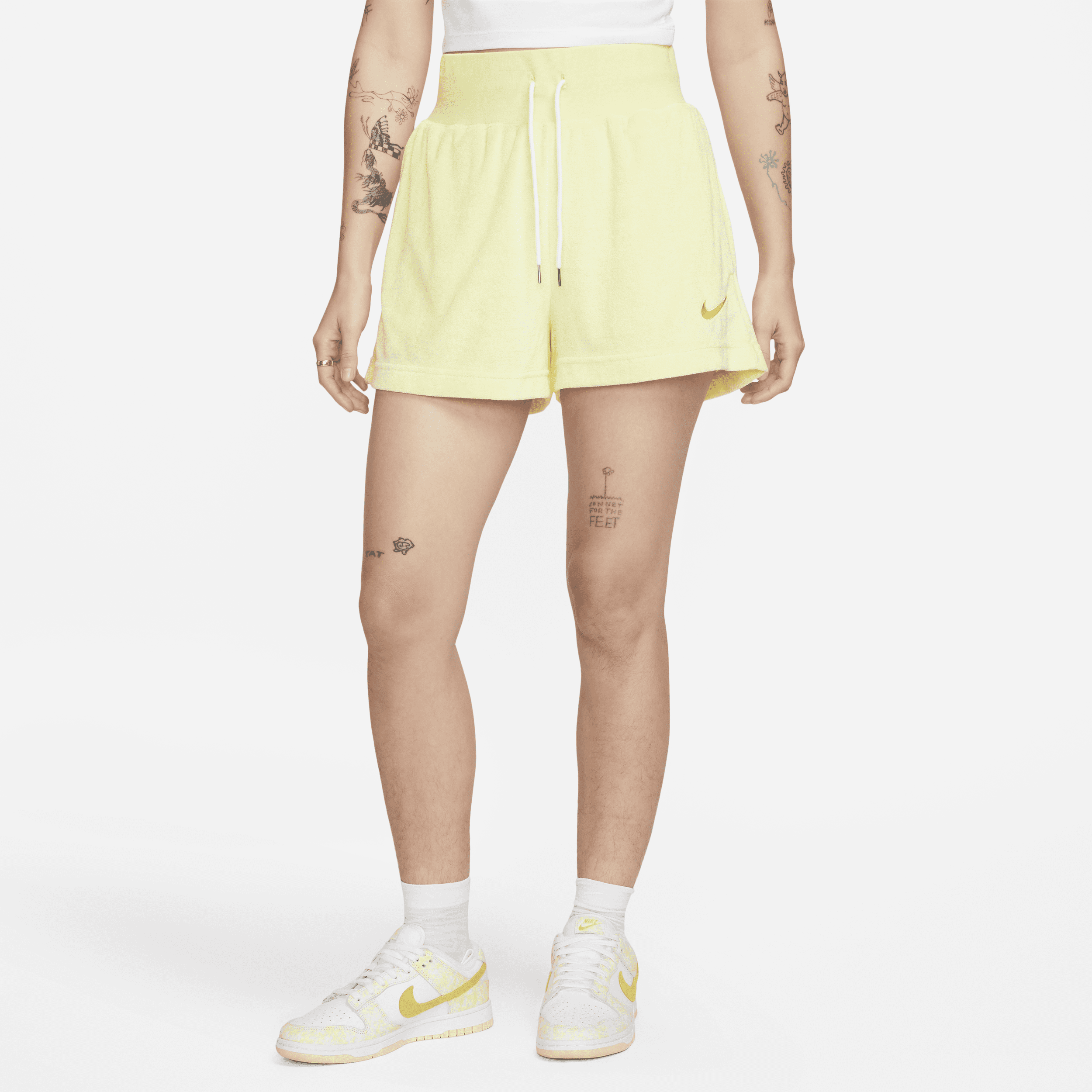Shop Nike Women's  Sportswear Terry Shorts In Yellow