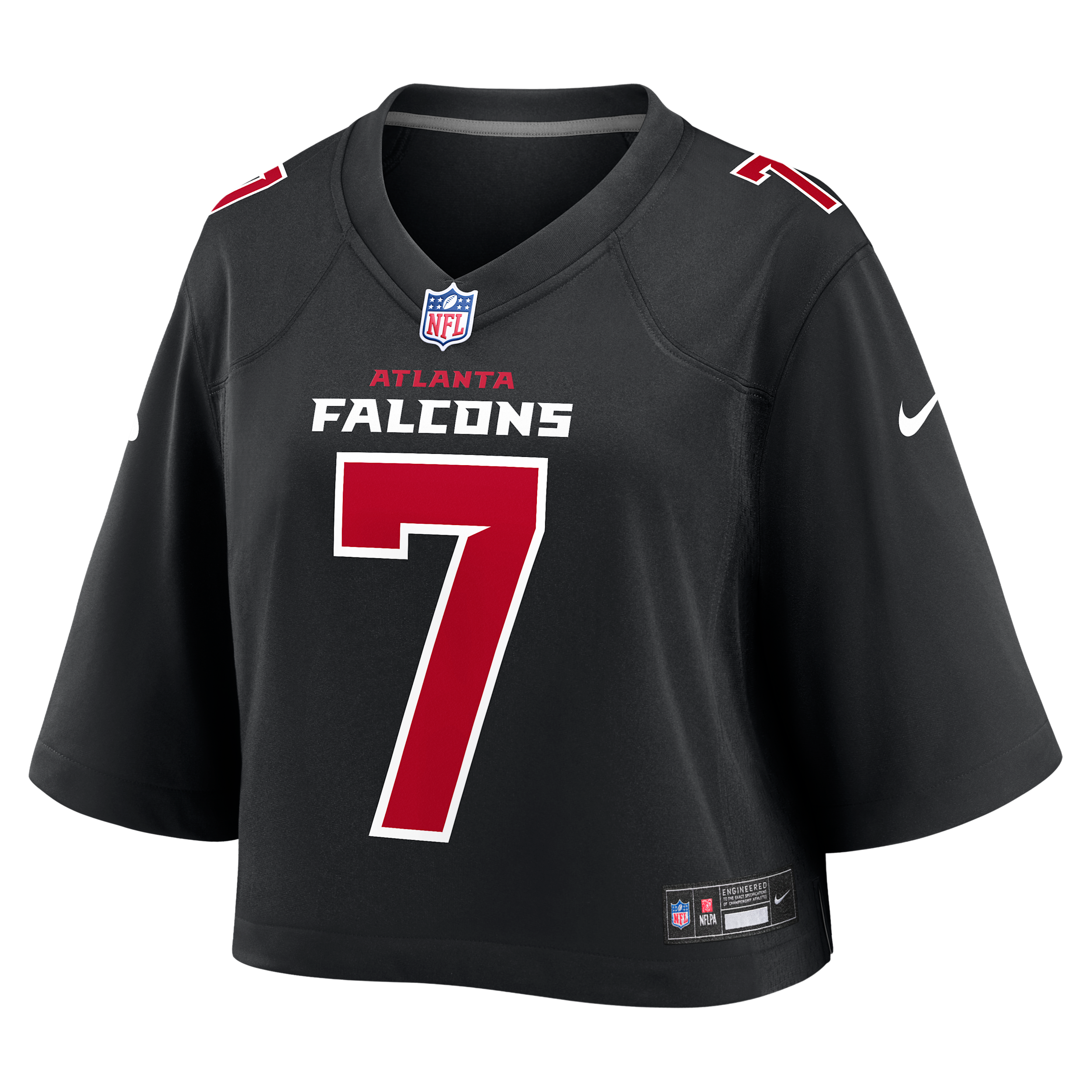 Bijan Robinson Atlanta Falcons Nike Women's NFL Cropped Tundra Game Jersey in Black | WCJF00A96F-BFW