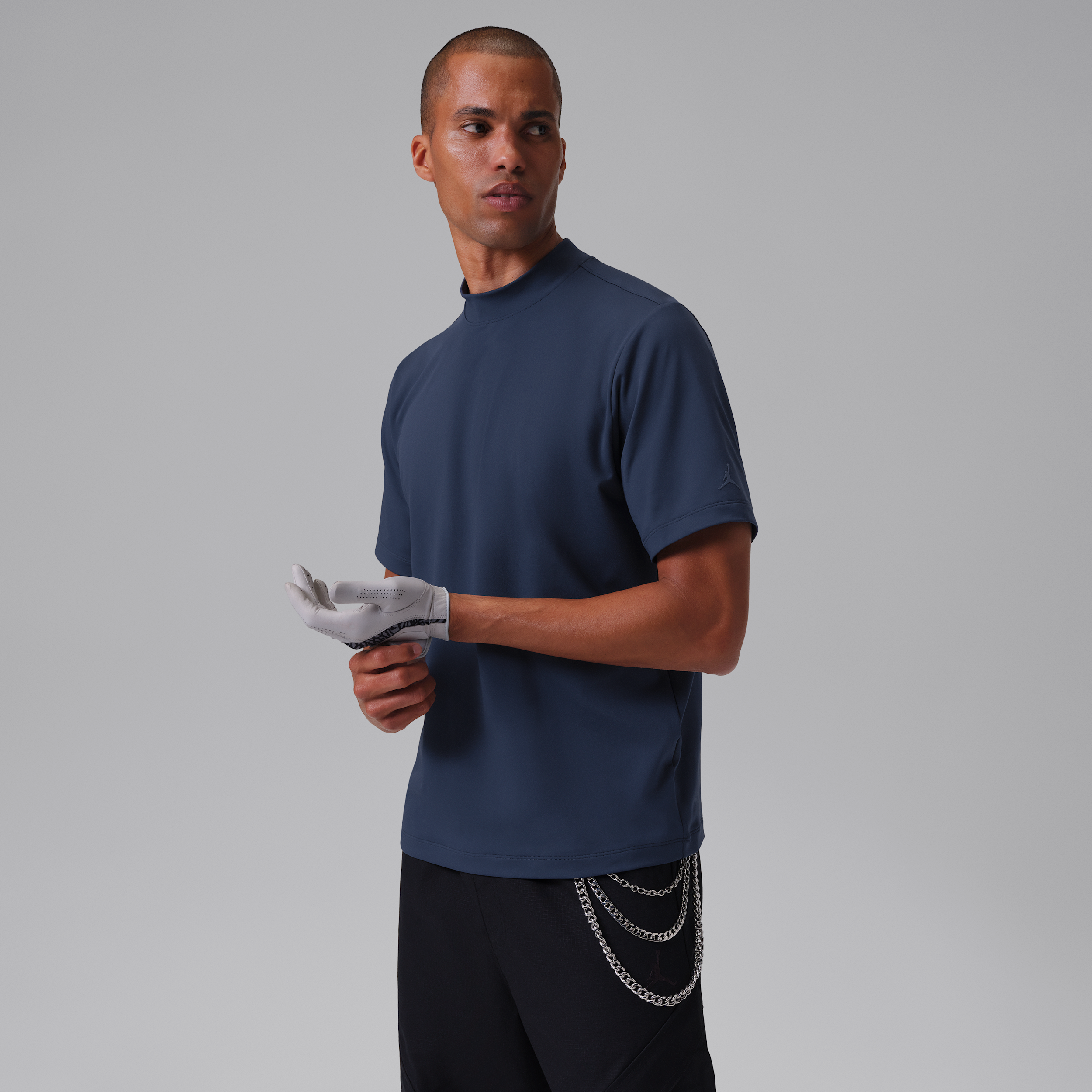 Men's Jordan Sport Mock-Neck Golf T-Shirt in Blue | IB3685-451