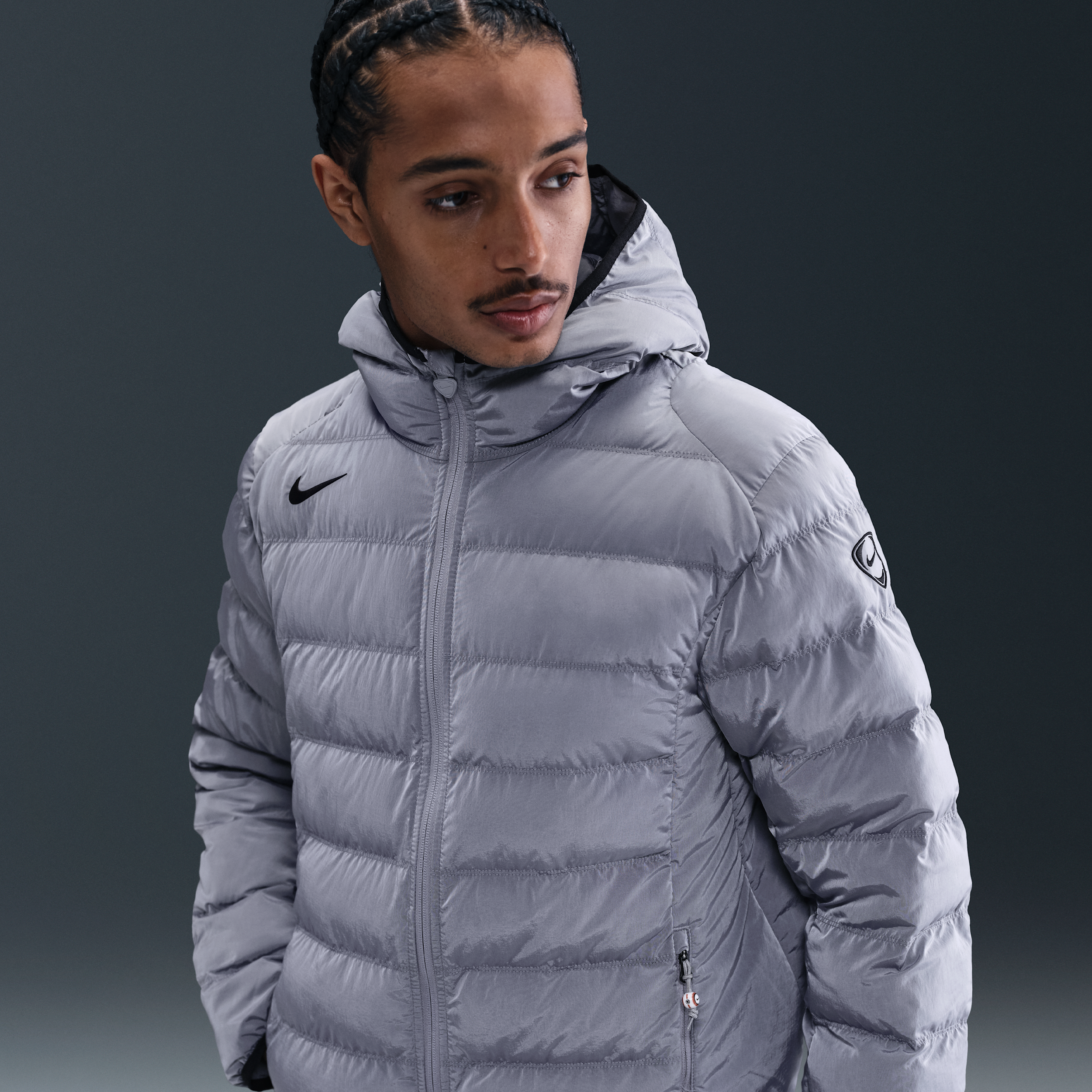 Nike Men's Total 90 Therma-fit Soccer Puffer Jacket In Gray