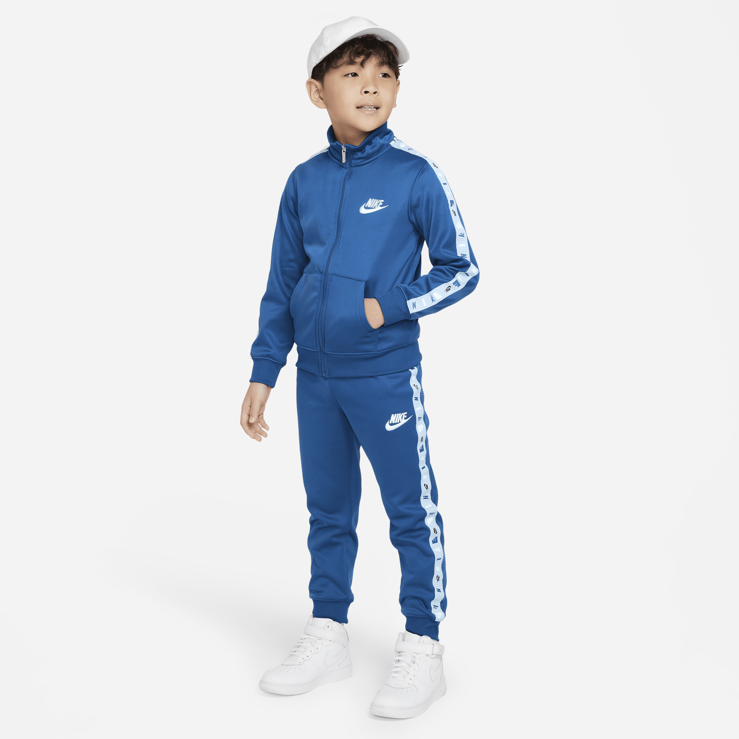 Nike Sportswear Club Dri-fit Little Kids' Tricot Set In Blue