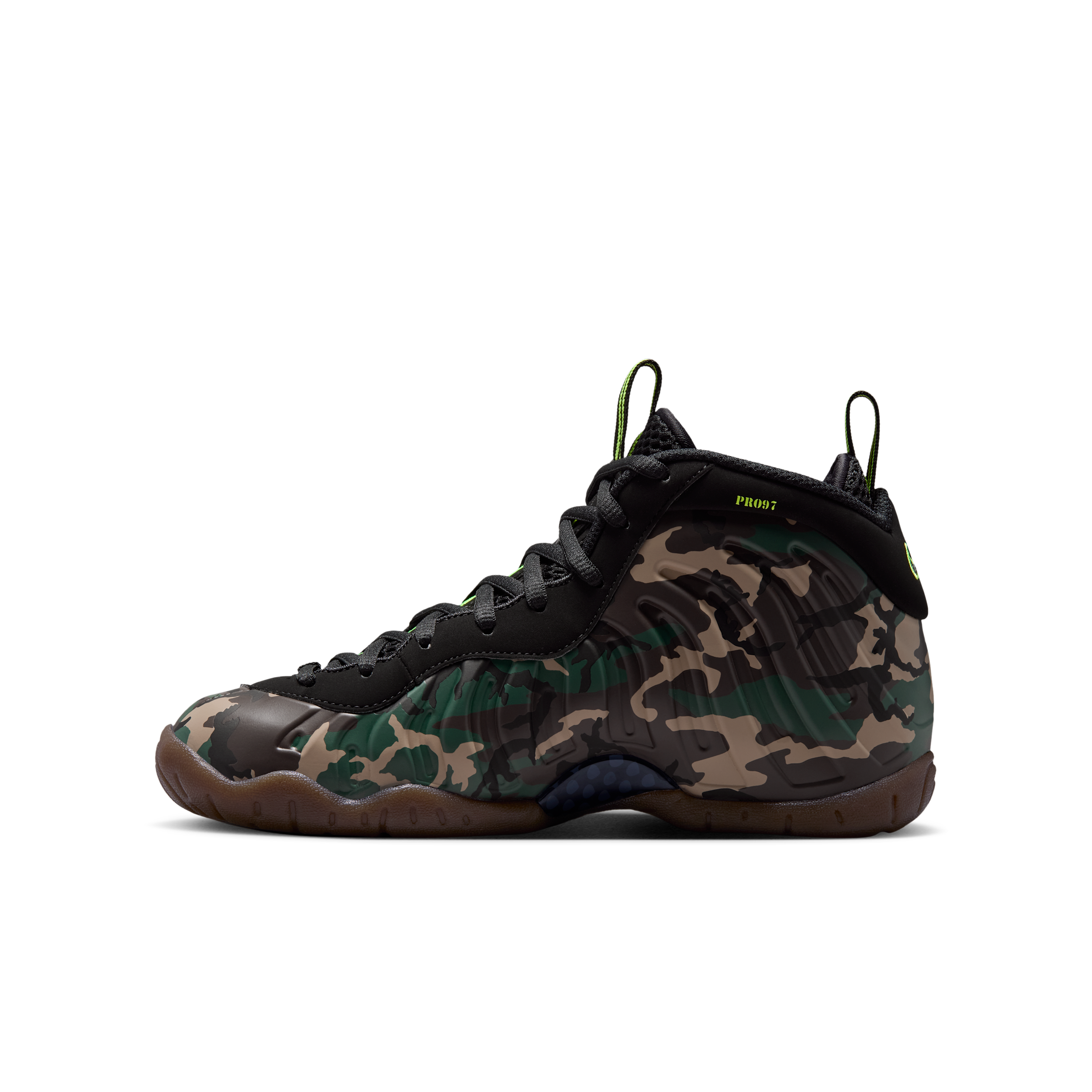 Boys Nike Little Posite Pro - Boys' Grade School Shoes Black/Green Size 07.0