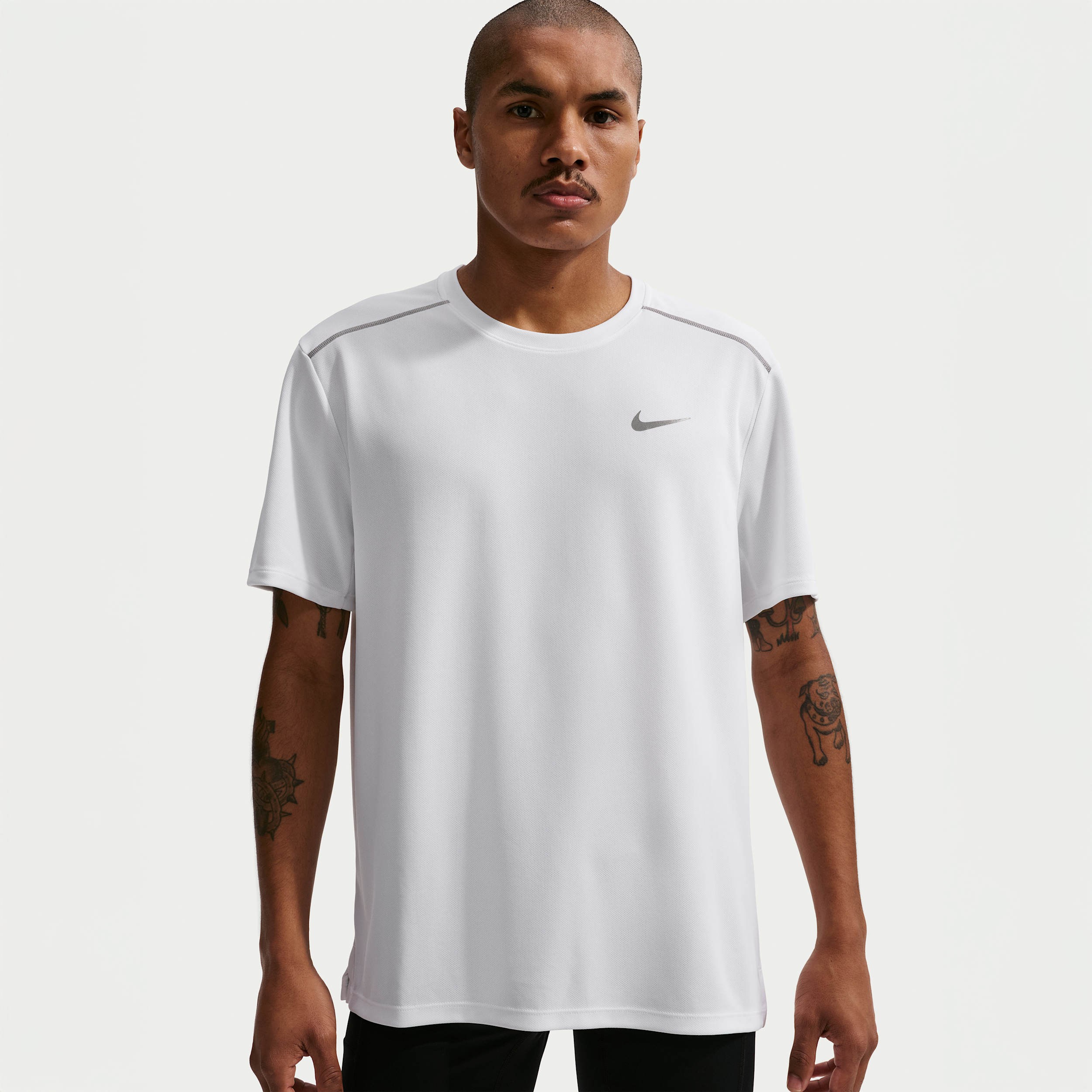 Nike Men's Miler Dri-FIT Short-Sleeve Running Top in White | IF2082-100