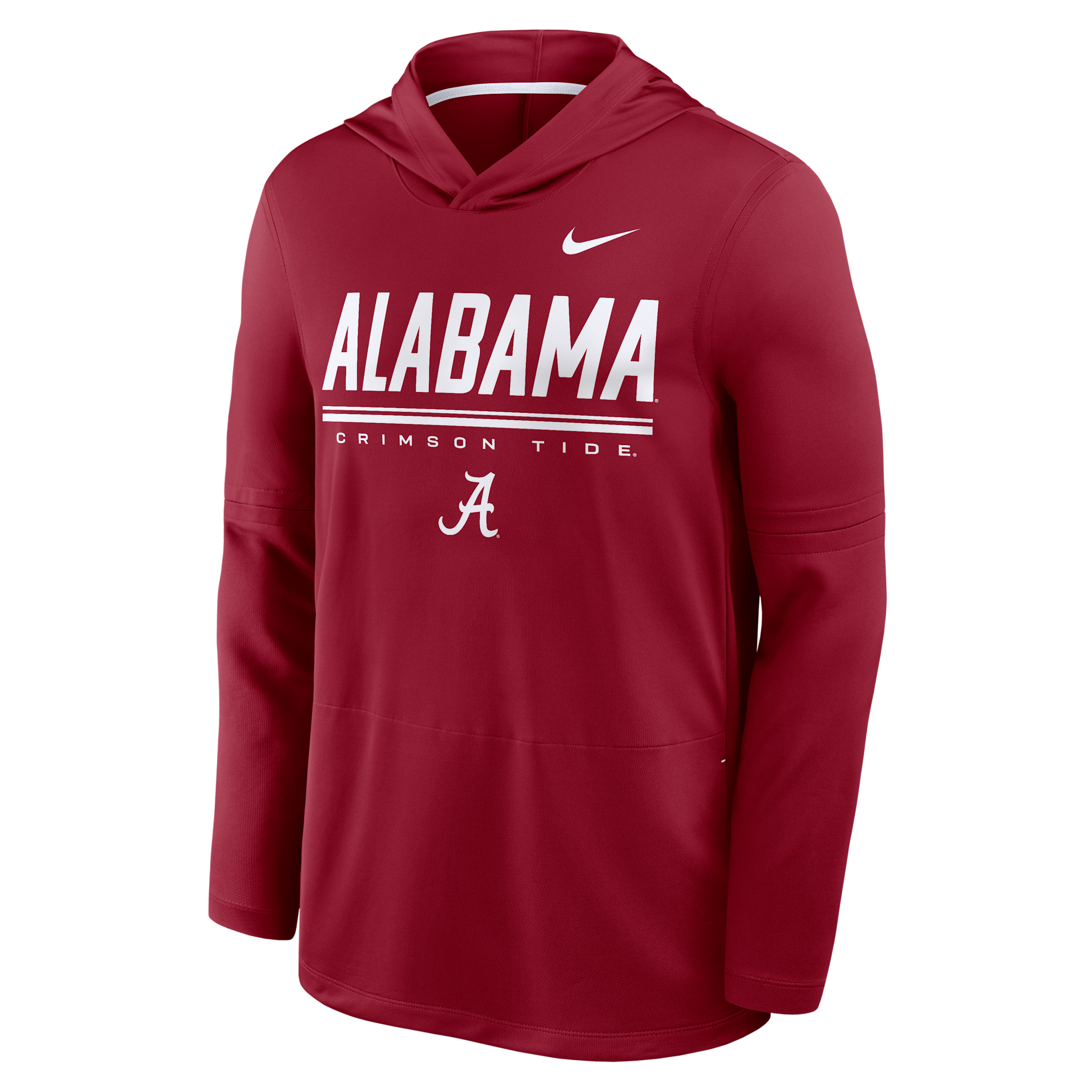 Nike Men's Crimson Alabama Crimson Tide 2026 Sideline Lightweight Long Sleeve Hooded Dri-fit T-Shirt - Crimson, White