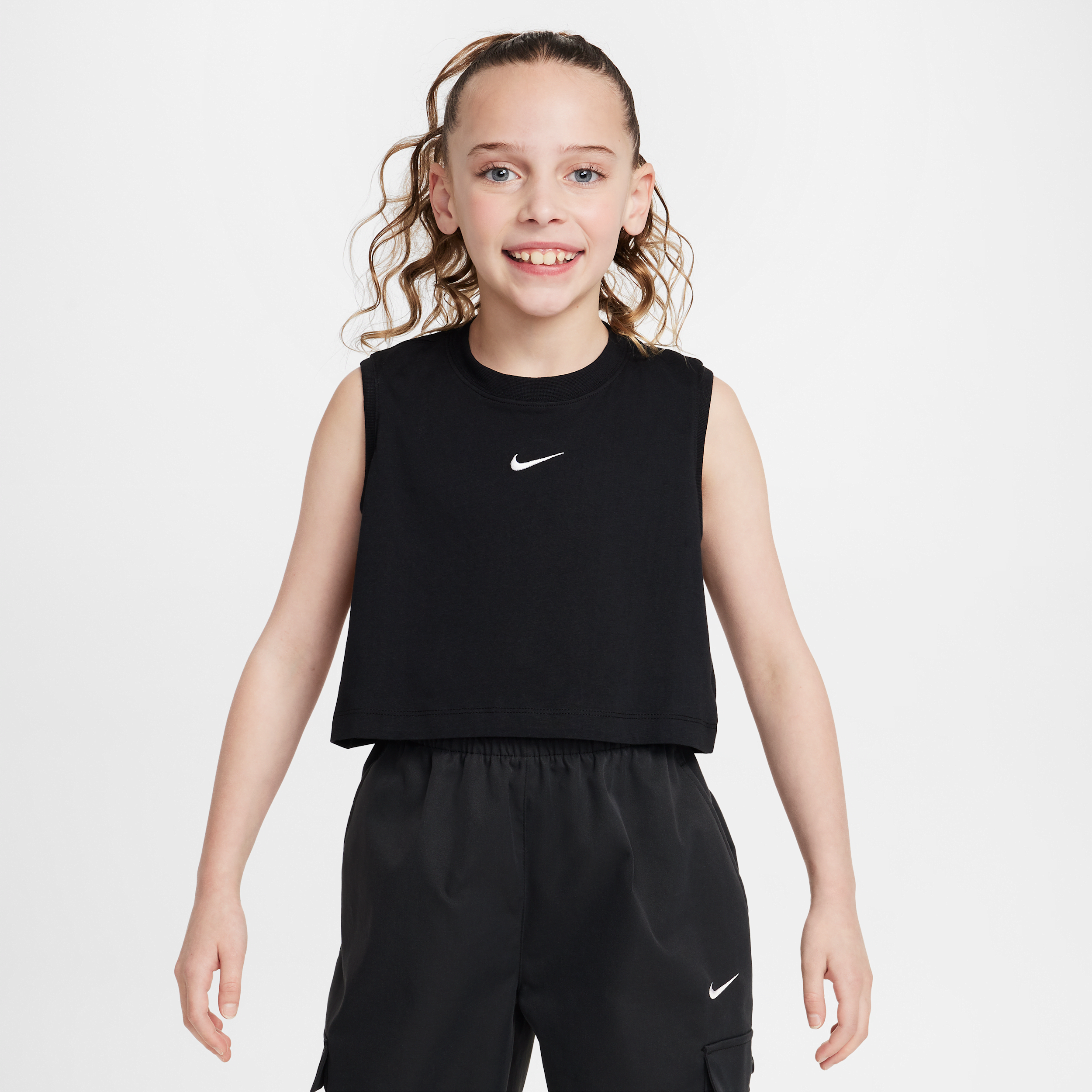 Nike Sportswear Big Kids' (Girls') Tank Top in Black | HQ1457-010