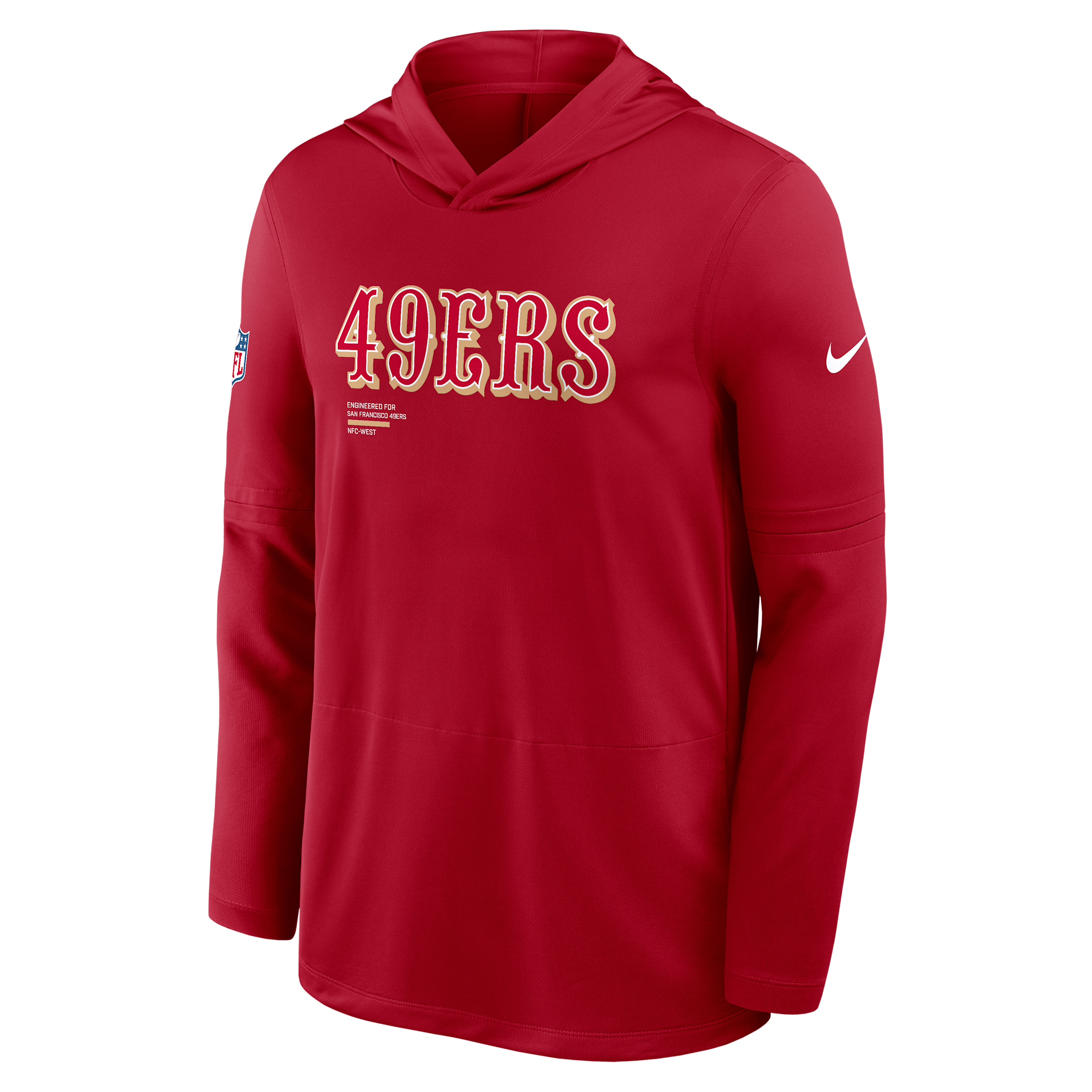 Nike Scarlet San Francisco 49ers Sideline Pure Fury Performance Long Sleeve Hoodie T-shirt In Red