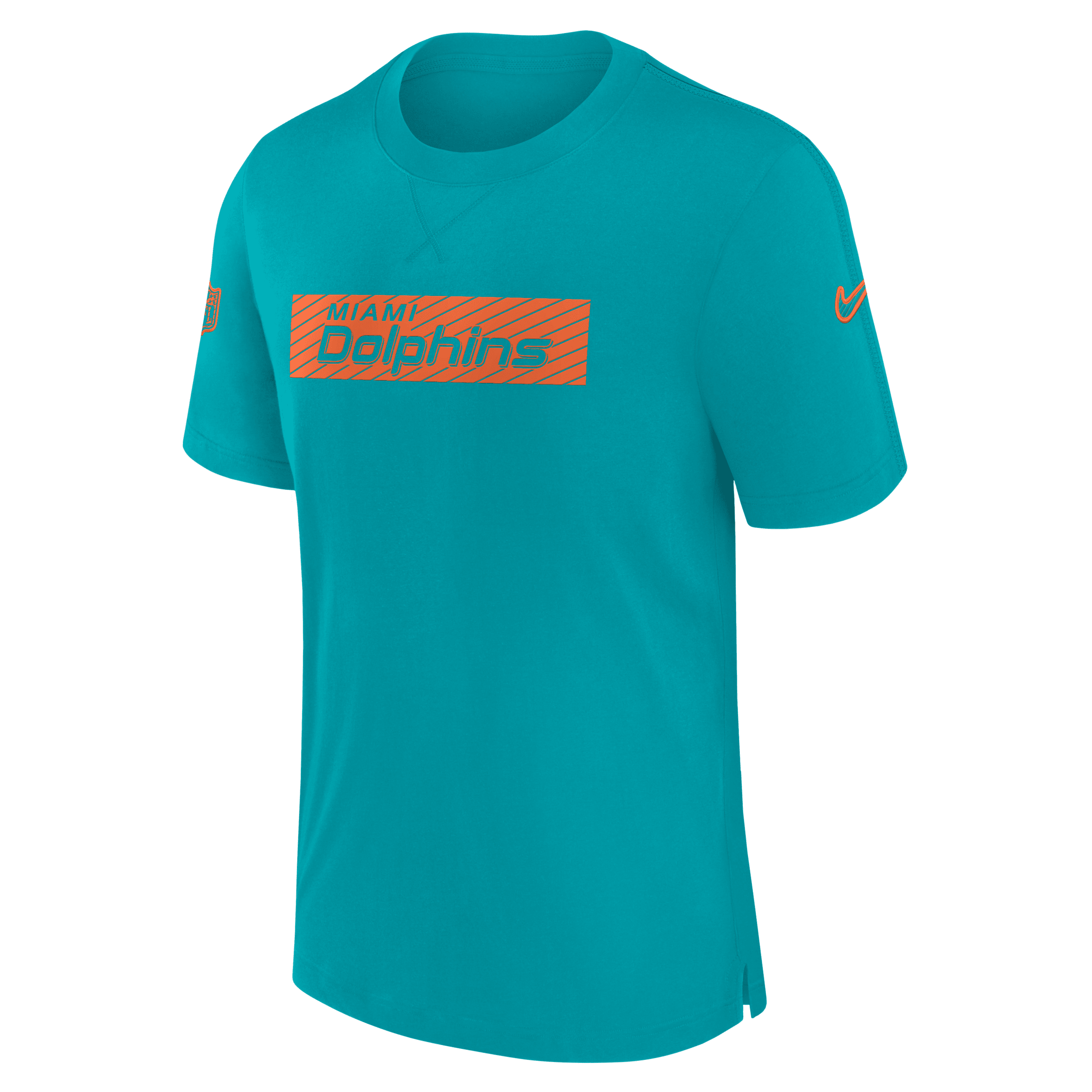 Nike Men's Aqua Miami Dolphins Sideline Player Performance T-shirt In Green