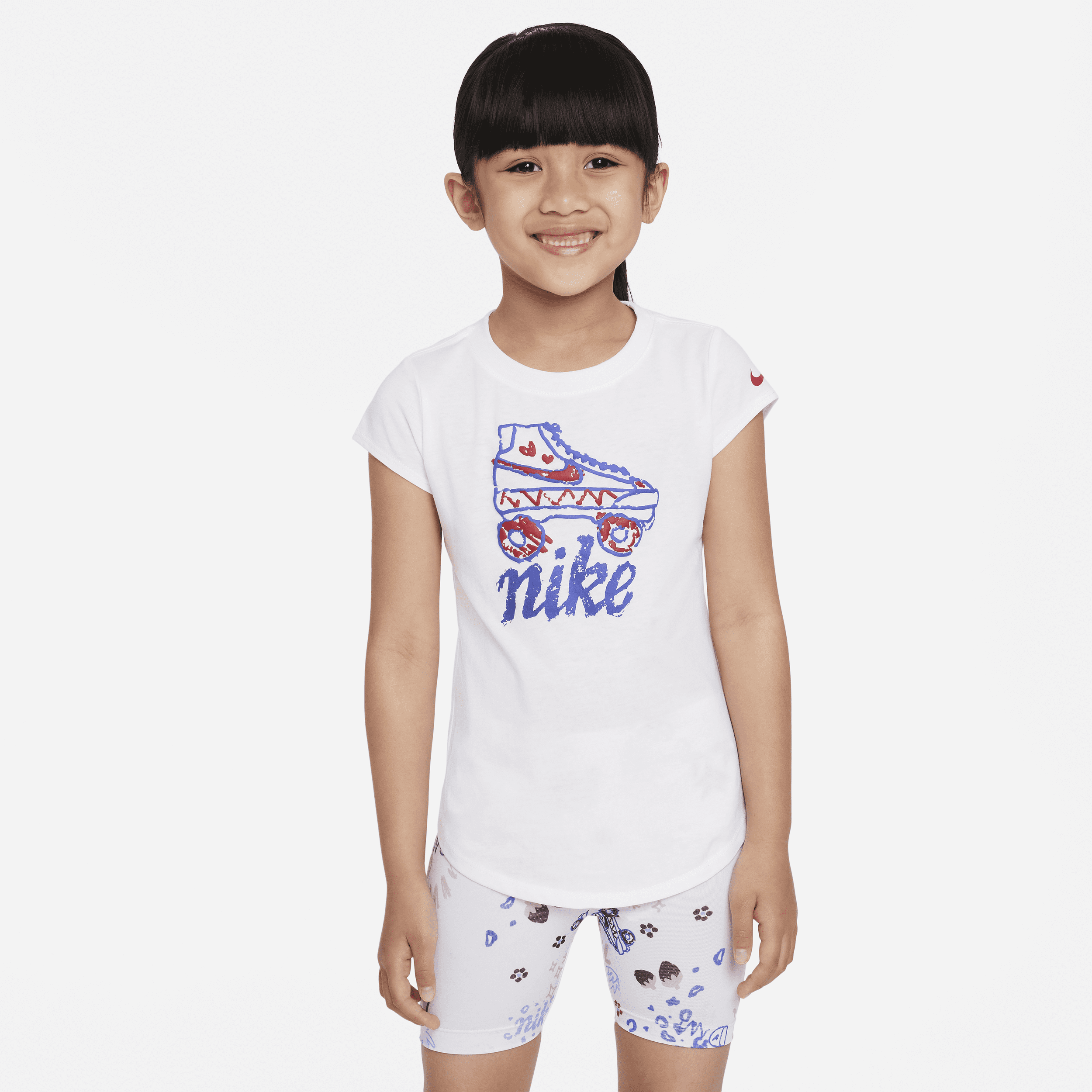 Nike Little Kids' Skribble Skate T-Shirt in White, Size: 6 | 36J945-001