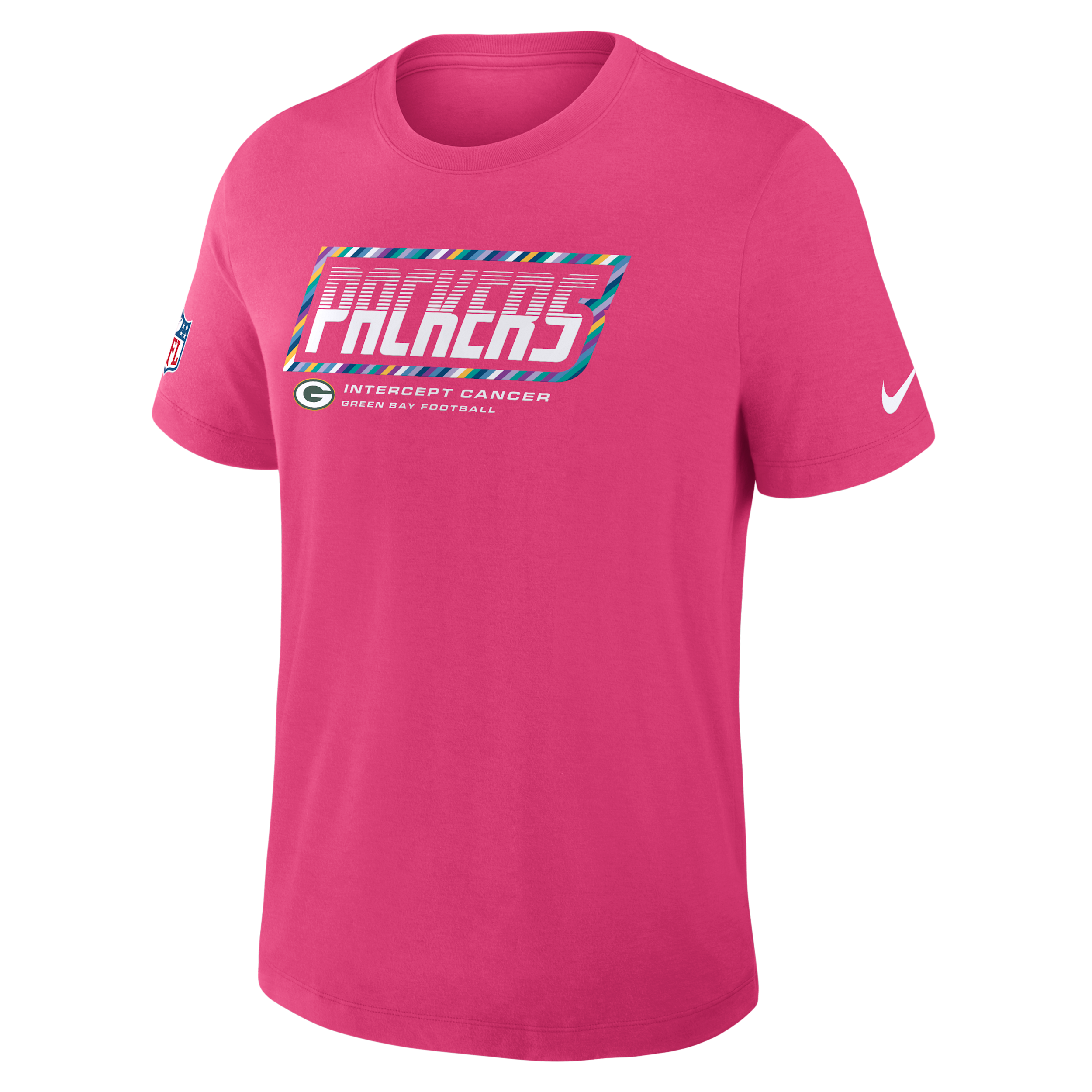 Green Bay Packers Crucial Catch Sideline Nike Men's Dri-FIT NFL T-Shirt in Pink | 034J68XZUC-F9R