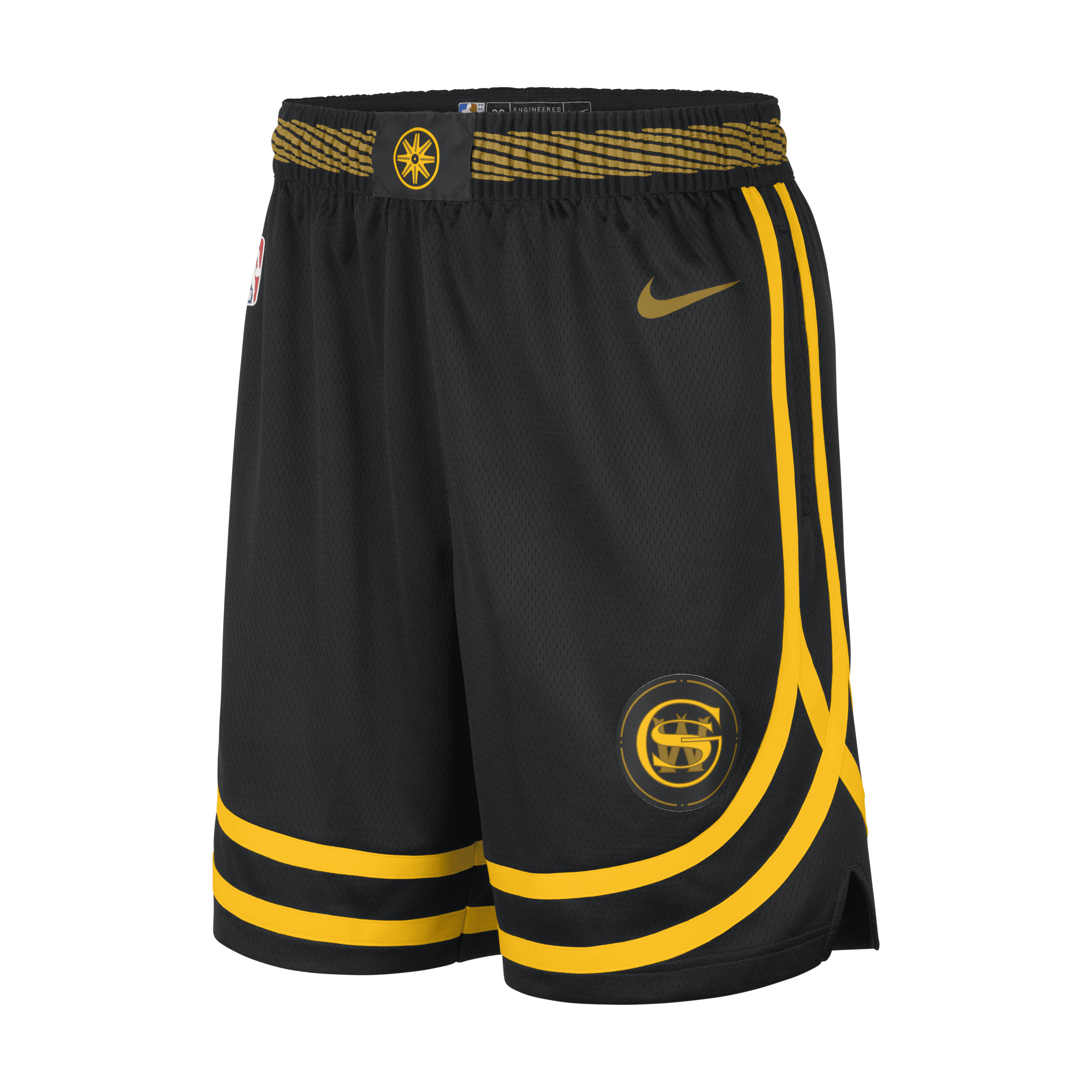 Shop Nike Golden State Warriors 2023/24 City Edition  Men's Dri-fit Nba Swingman Shorts In Black