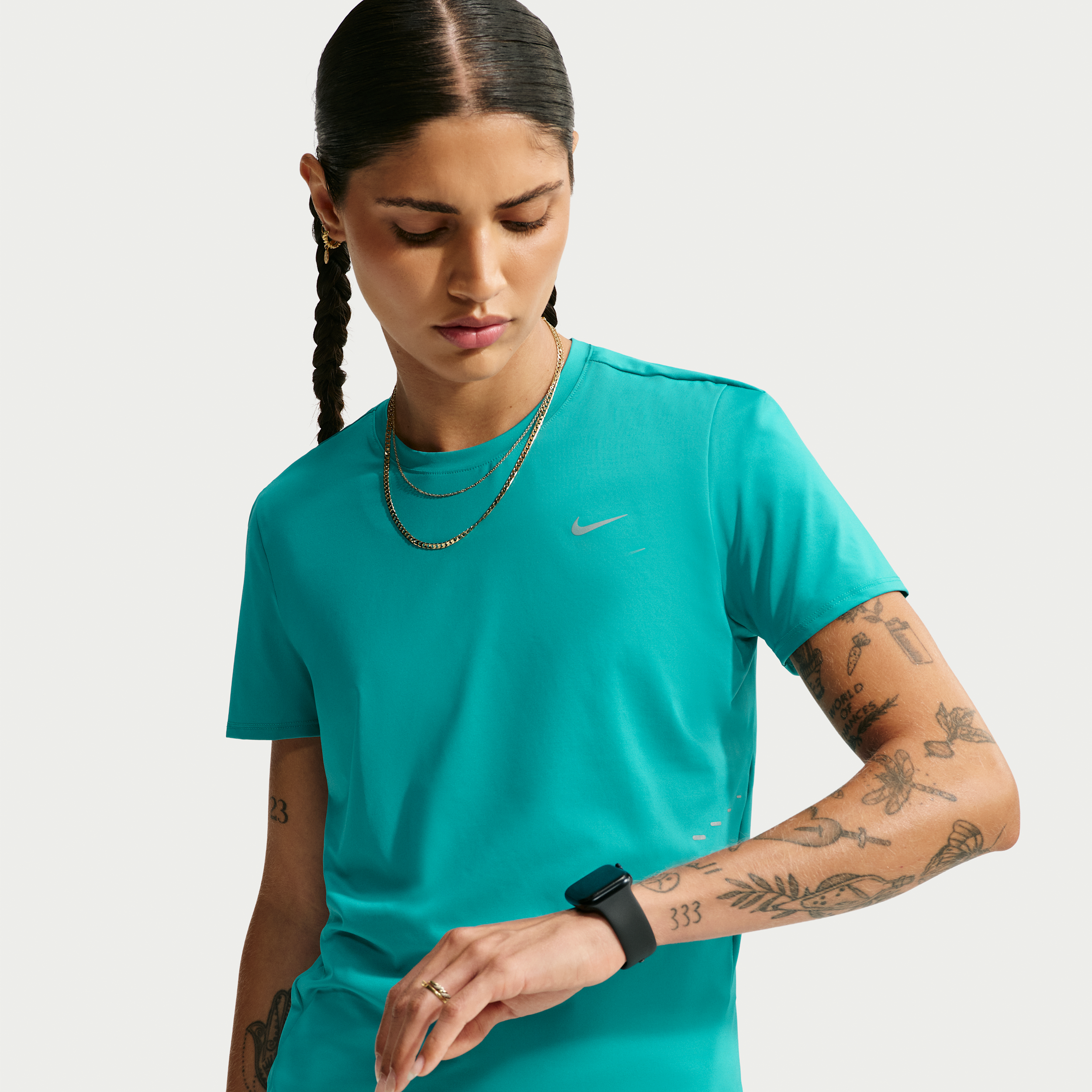 Nike Women's Swift Dri-FIT Short-Sleeve Running Top in Green | IU1052-300