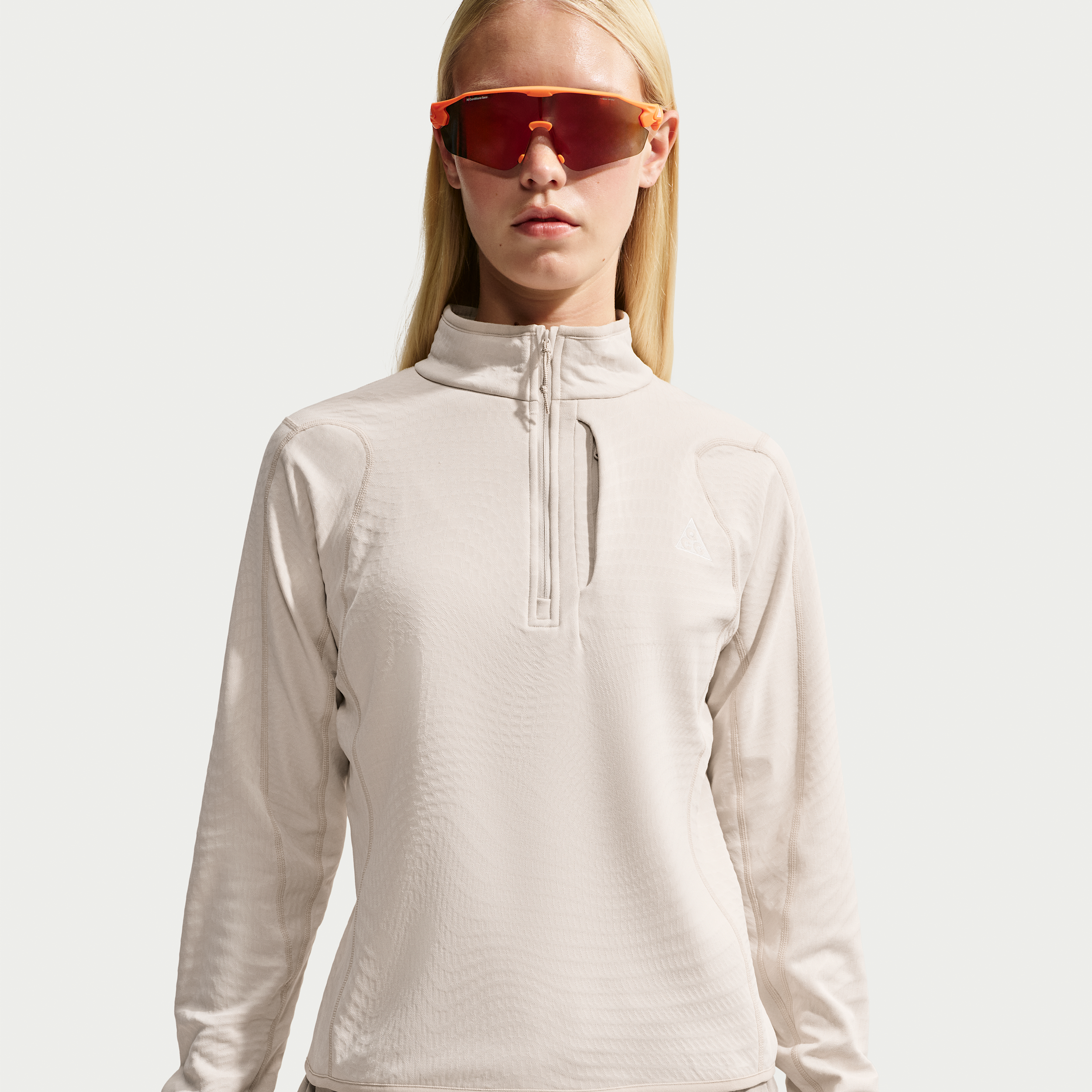 Women's Nike ACG "Wolf Grid" Therma-FIT 1/2-Zip Hiking Top in Brown | IO4471-104