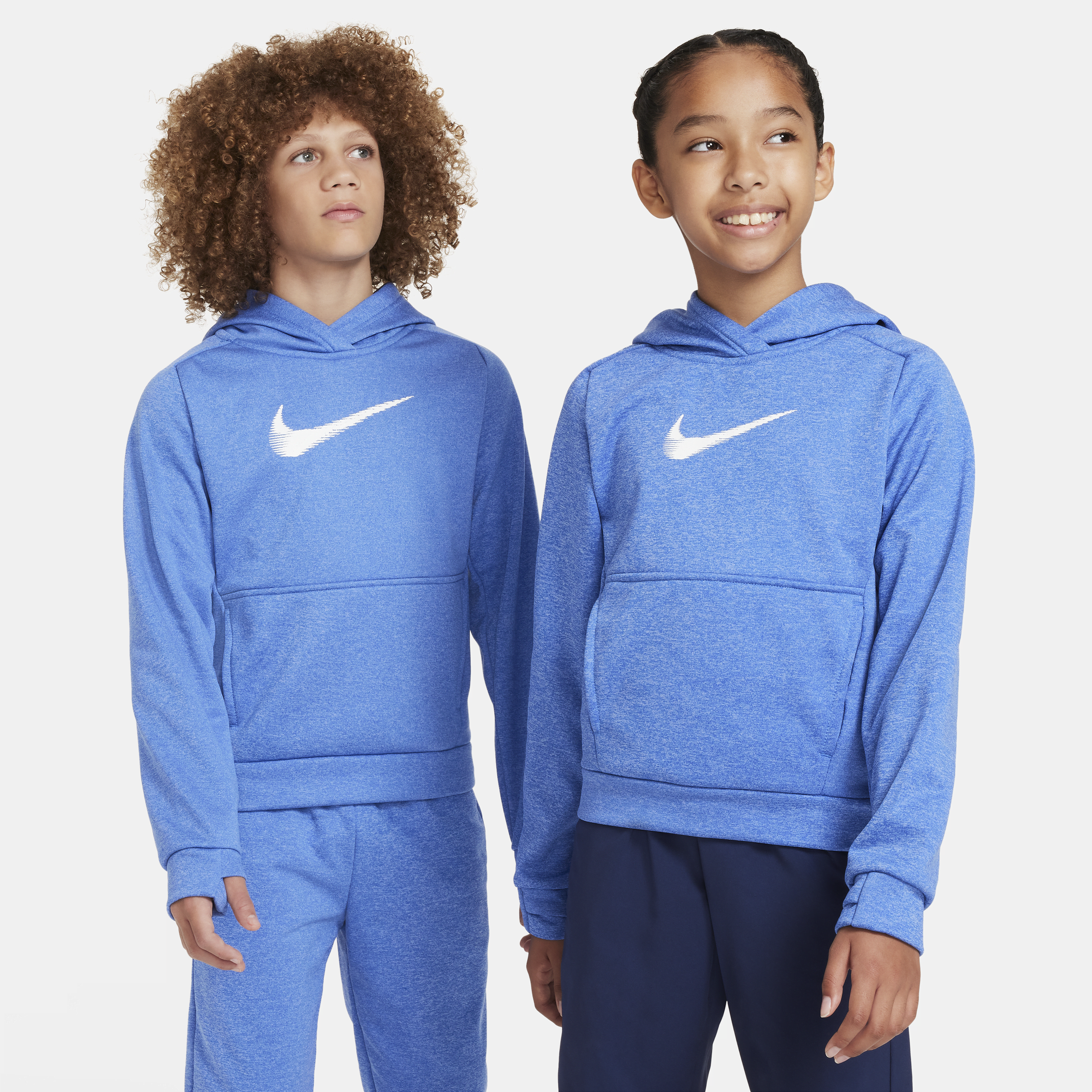 Nike Multi+ Big Kids' Therma-fit Pullover Hoodie In Blue