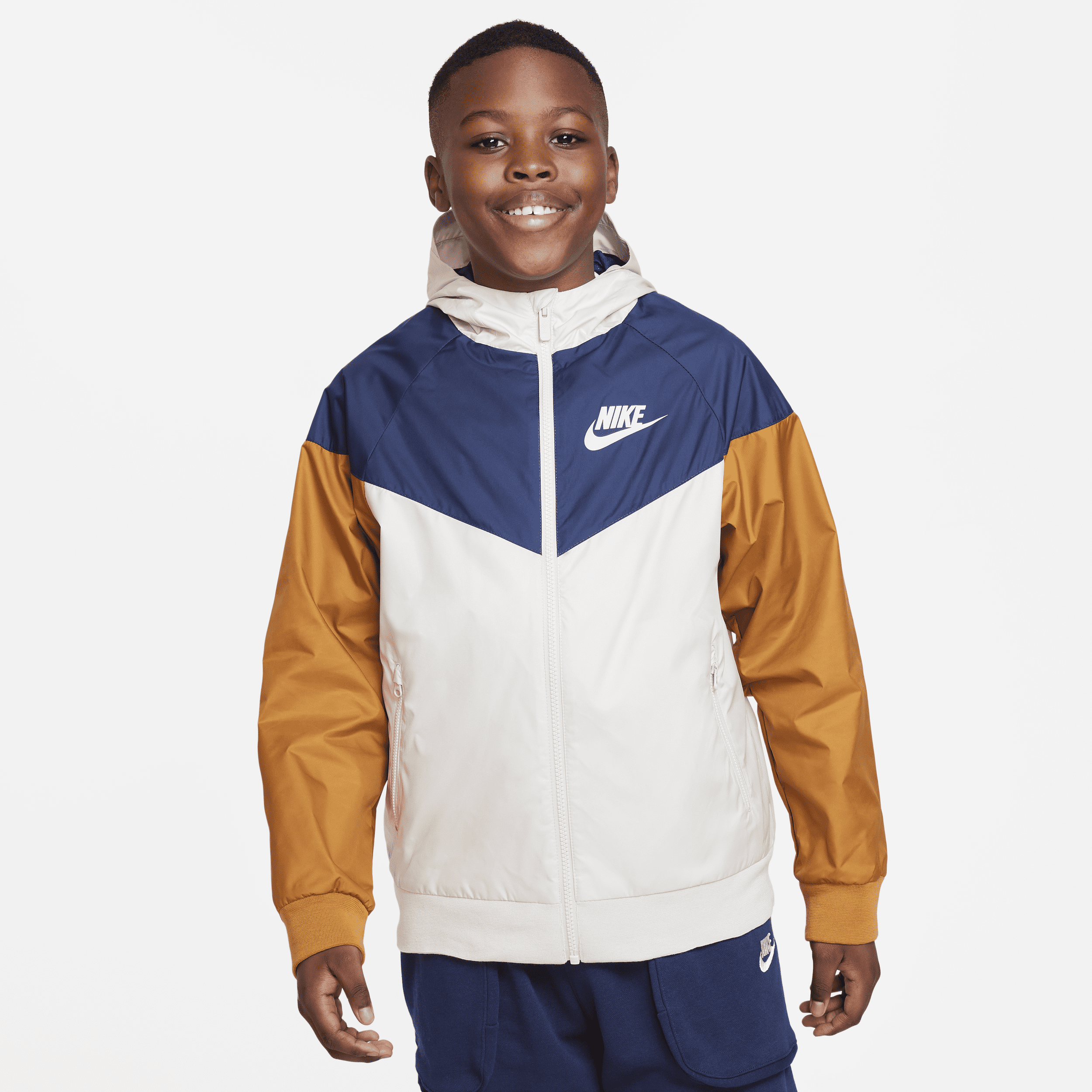 Nike Sportswear Windrunner Big Kids' (boys') Jacket (extended Size) In Grey